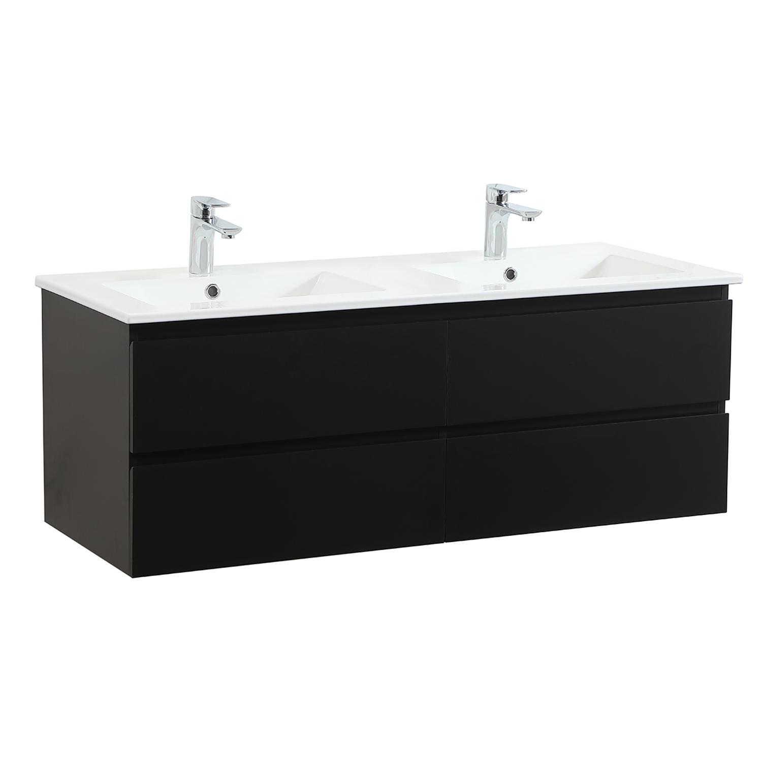 Meuble double vasque blanc  120cm  + plan double vasque