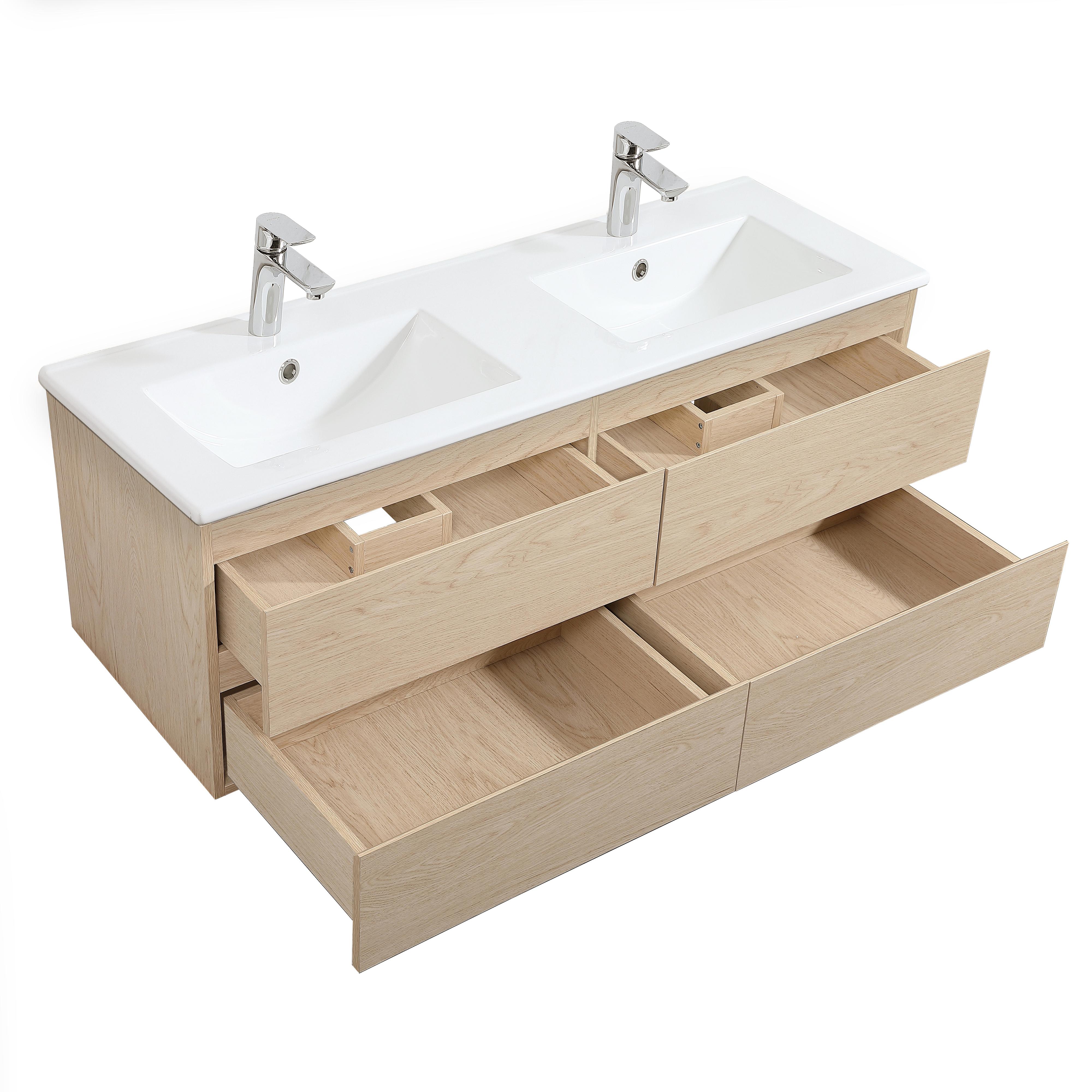 Meuble double vasque blanc  120cm  + plan double vasque