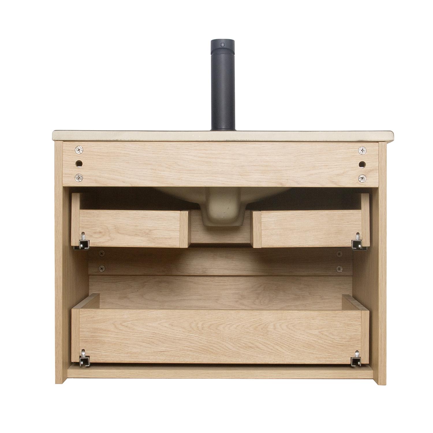 Meuble simple vasque décor chêne  60cm + vasque