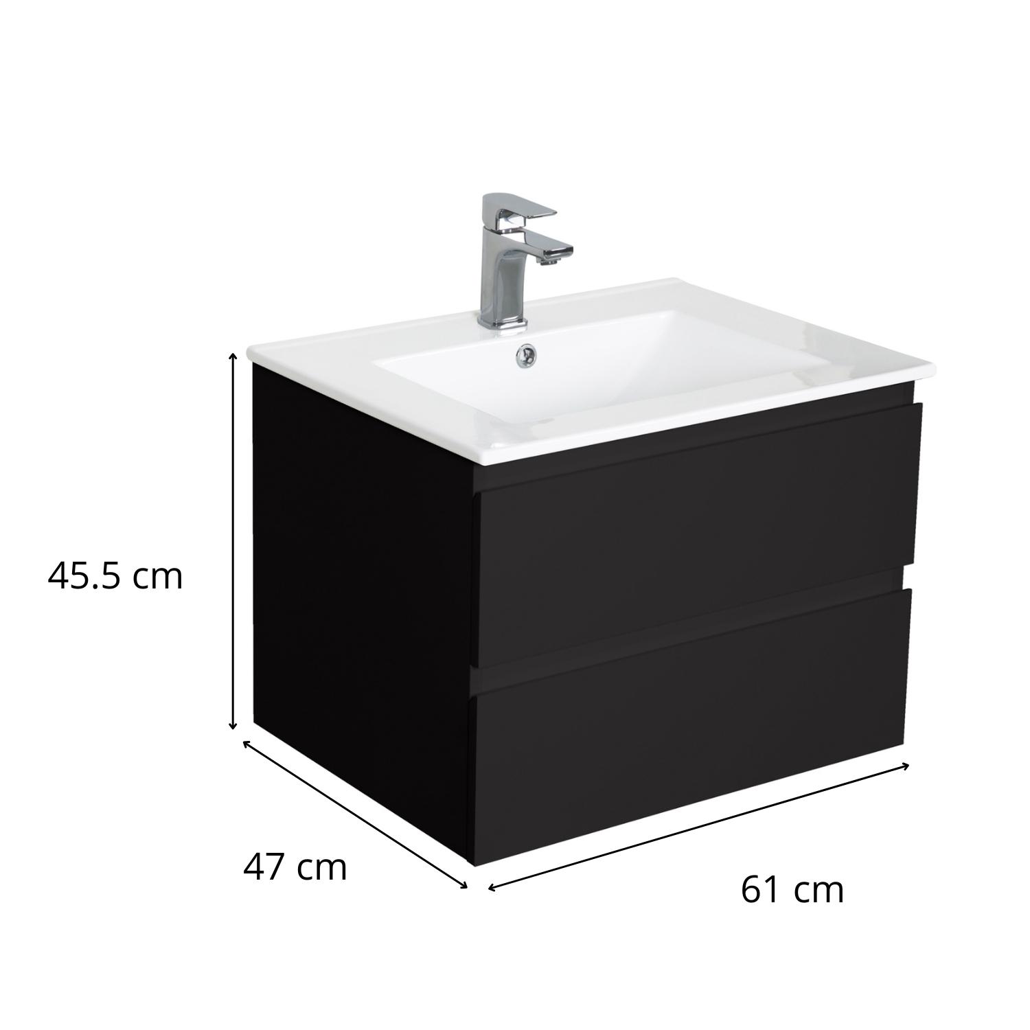Meuble simple vasque décor chêne  60cm + vasque