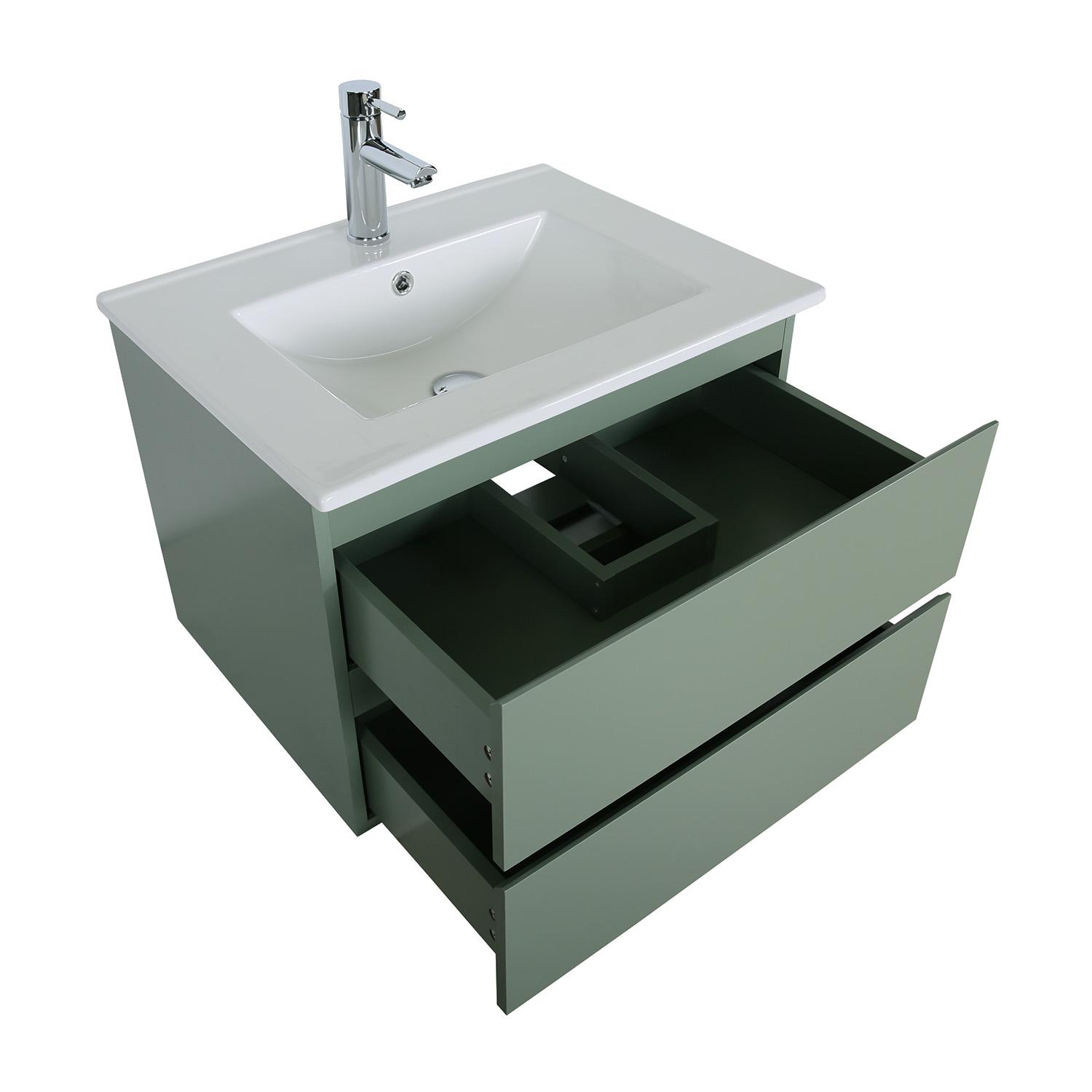 Meuble simple vasque décor chêne  60cm + vasque