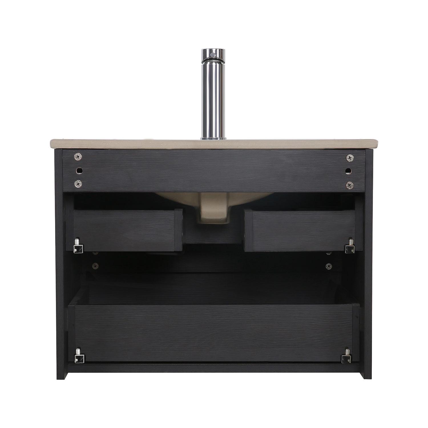 Meuble simple vasque décor chêne  60cm + vasque
