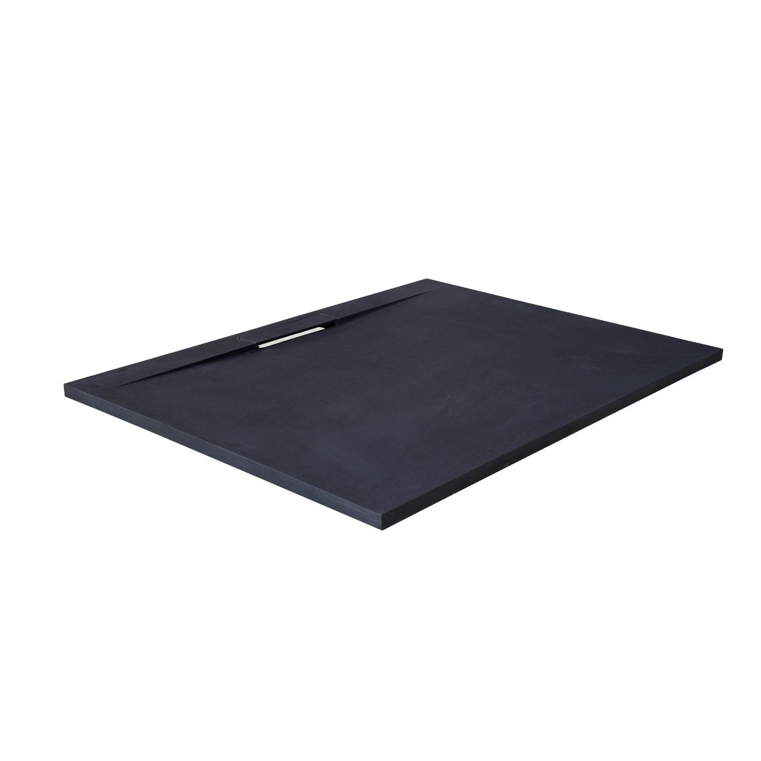 Receveur de douche mural aspect ardoise extra-plat gris anthracite LIVA