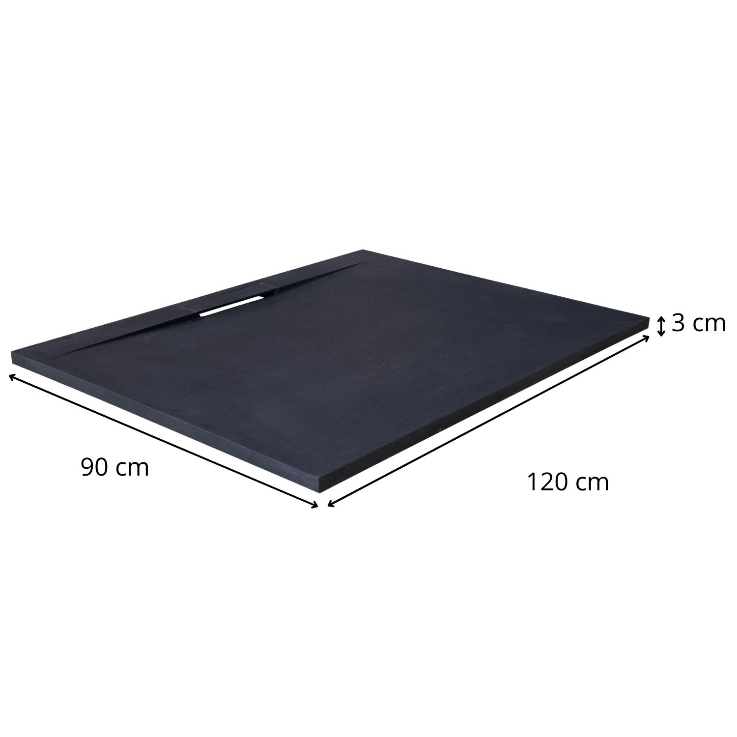 Receveur de douche mural aspect ardoise extra-plat gris anthracite LIVA