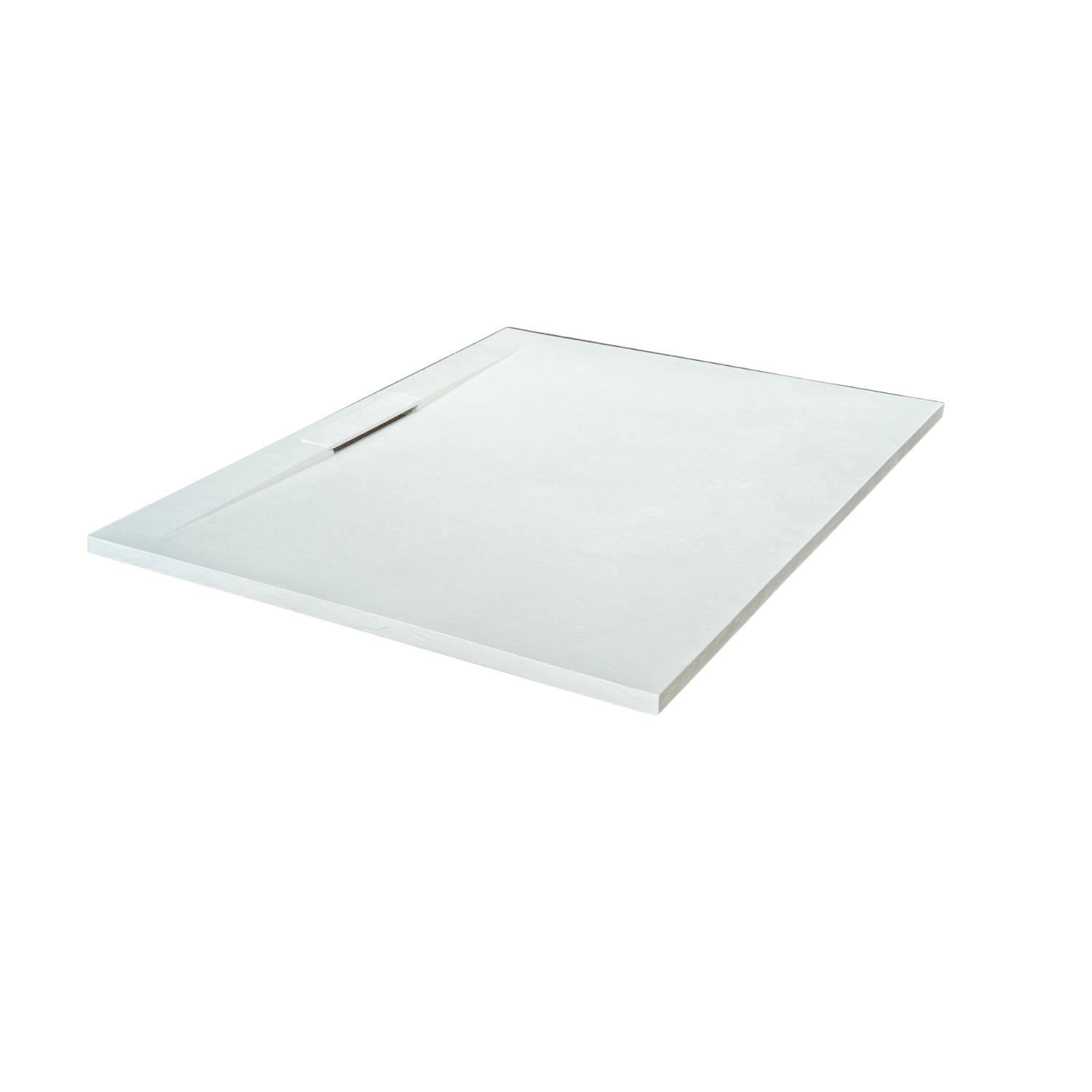 Receveur de douche mural aspect ardoise extra-plat blanc LIVA