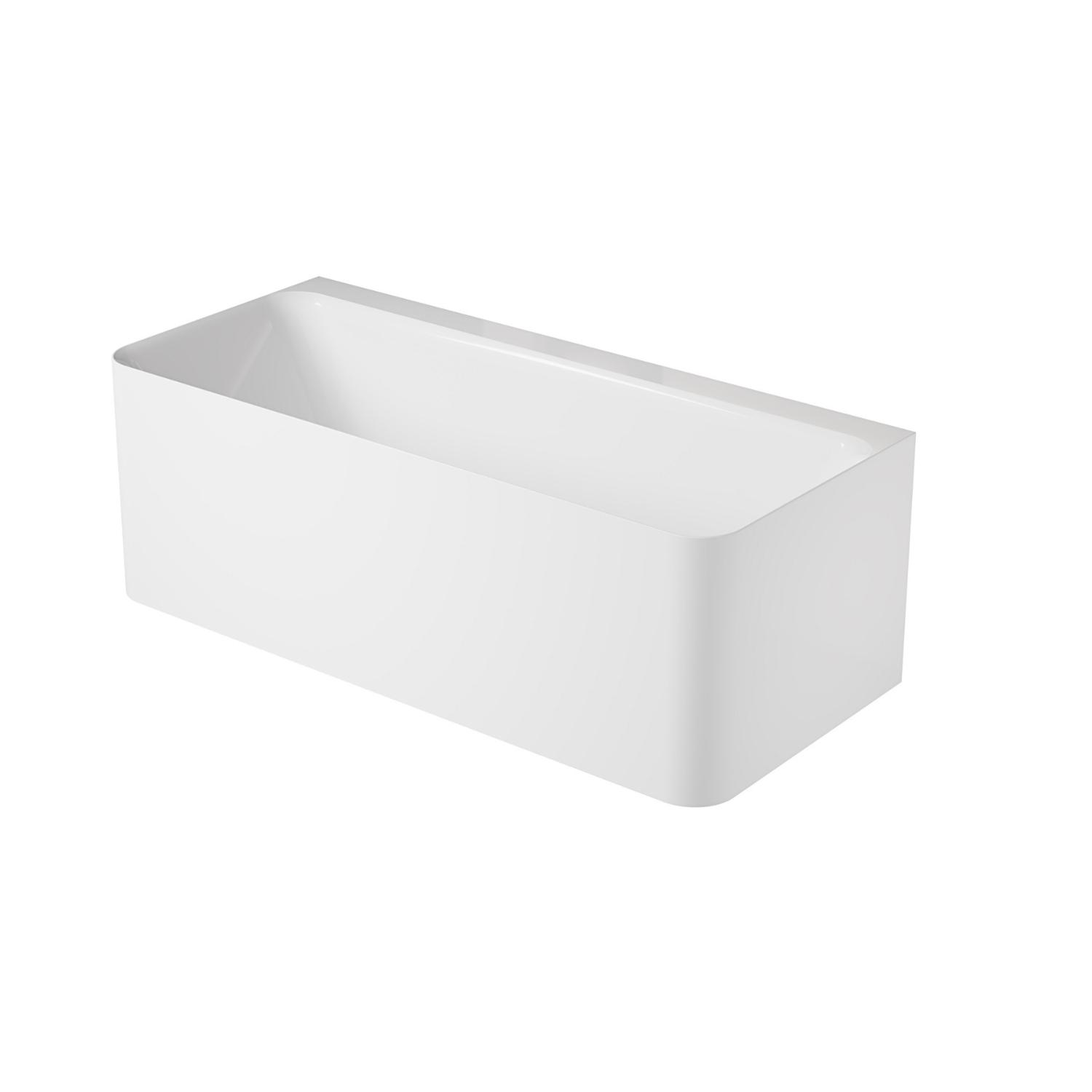 Baignoire acrylique semi-îlot murale blanche 170cm