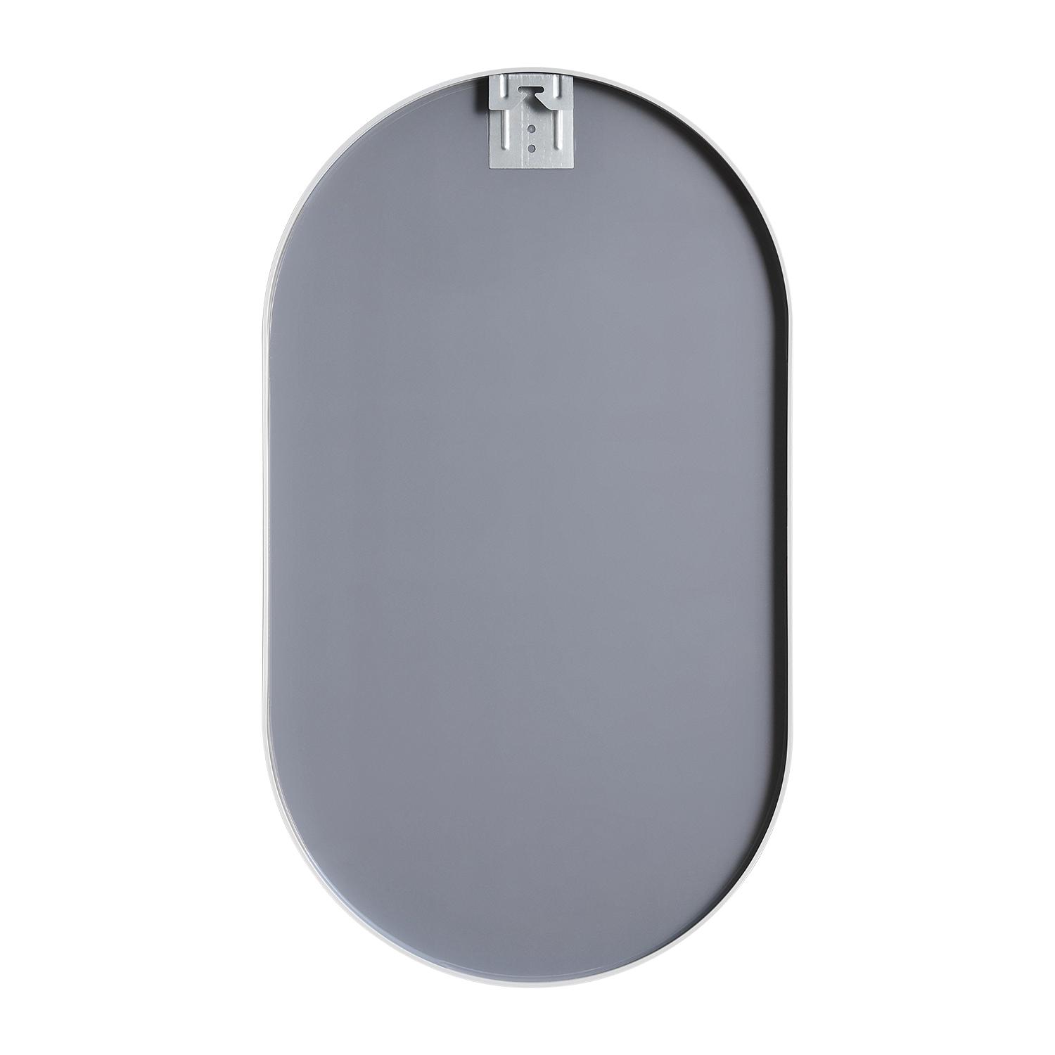 Ensemble lave-mains avec poignée chromée et miroir ovale blanc