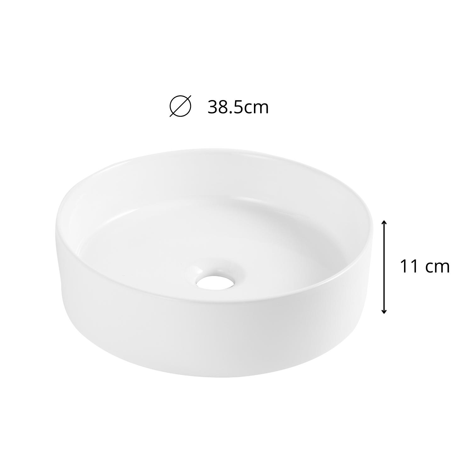 Vasque à poser ronde en céramique D38.5cm