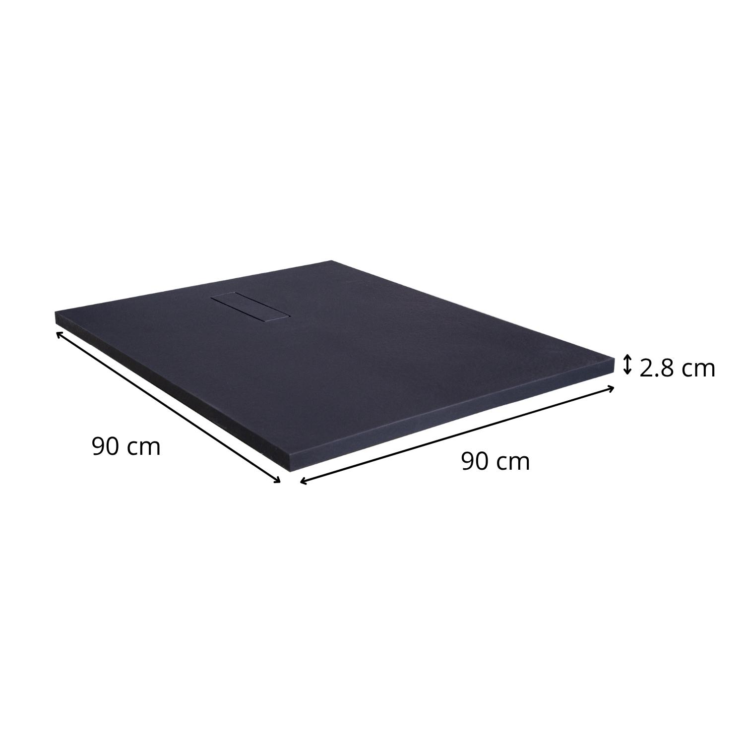 Receveur de douche aspect pierre extra-plat 120x80cm