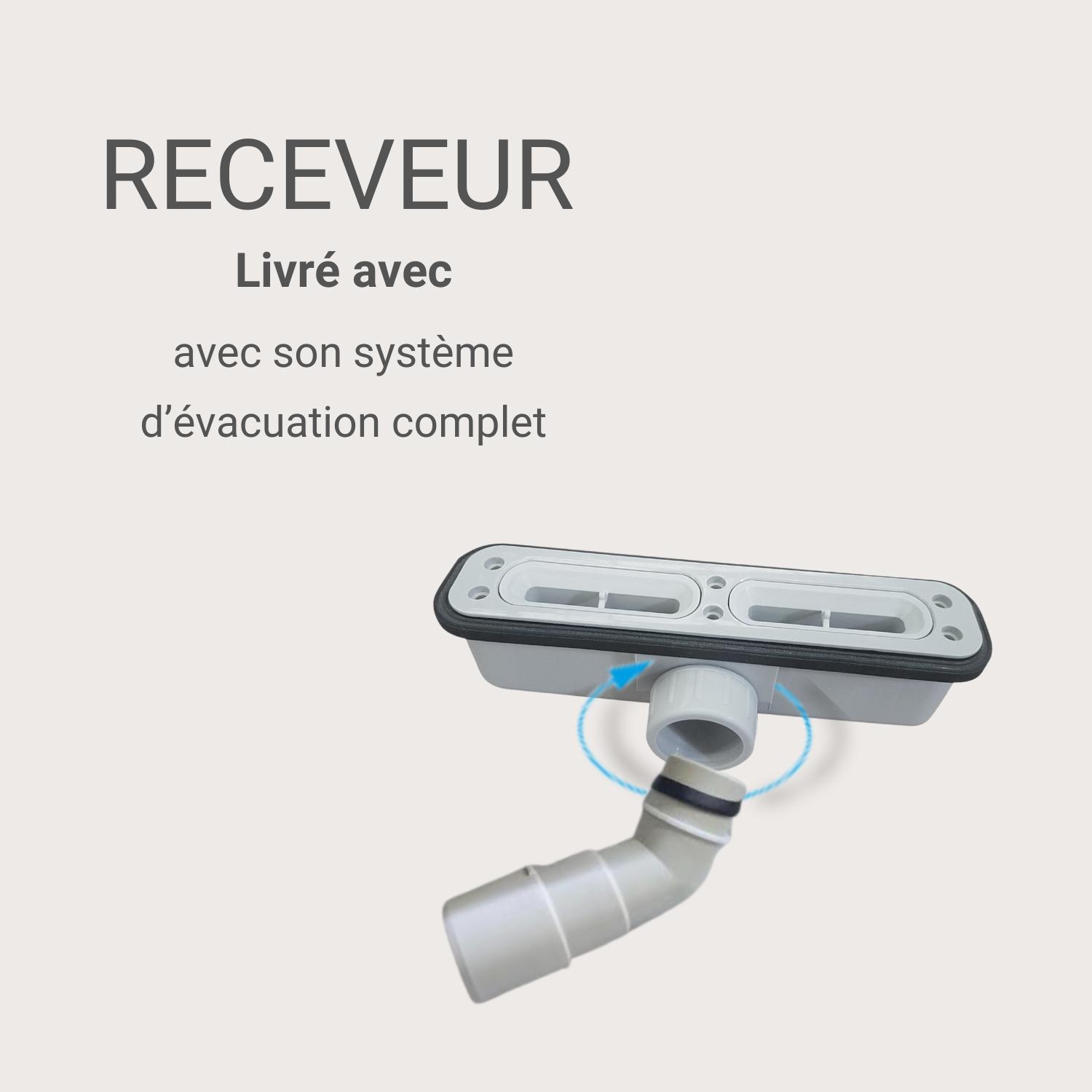 Receveur de douche aspect pierre extra-plat 120x80cm