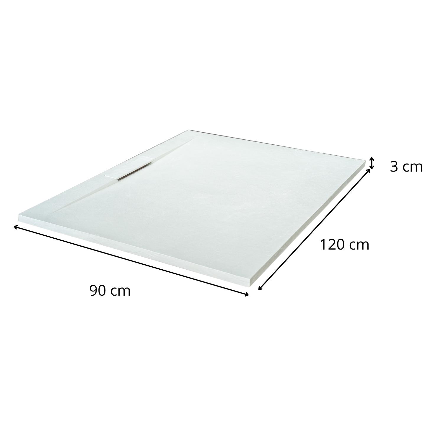 Receveur de douche mural aspect ardoise extra-plat blanc LIVA