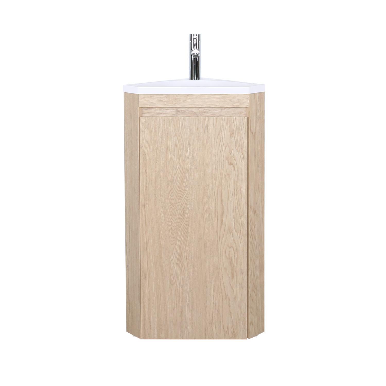Meuble lave-mains d'angle sur pieds avec vasque en résine