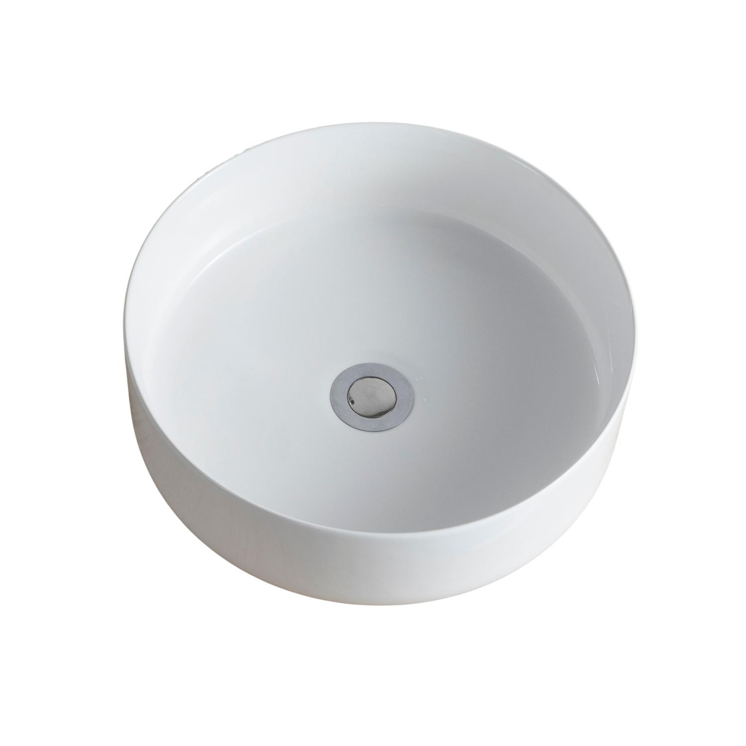 Ensemble meuble sous vasque d'angle avec vasque blanche et robinet chromé