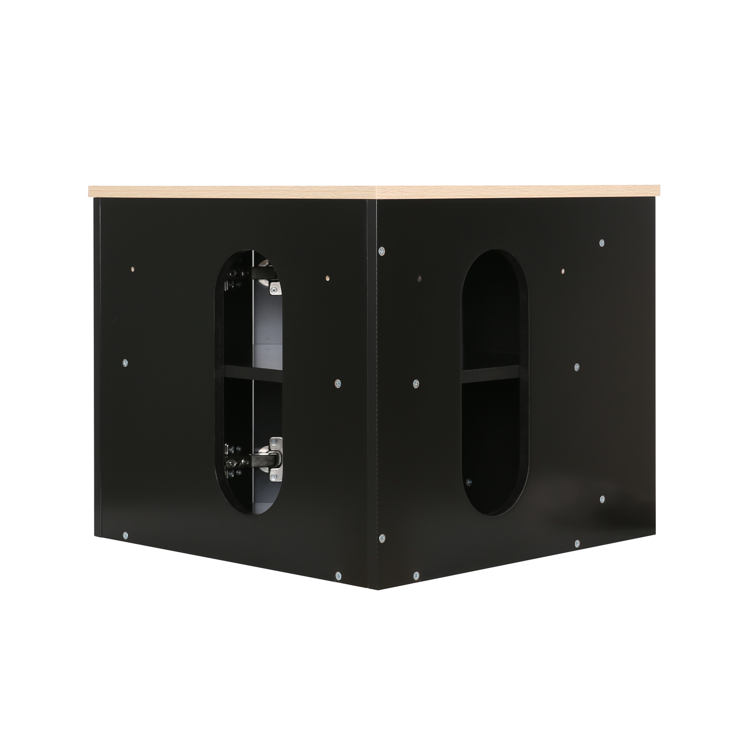 Ensemble meuble sous vasque d'angle avec vasque noire
