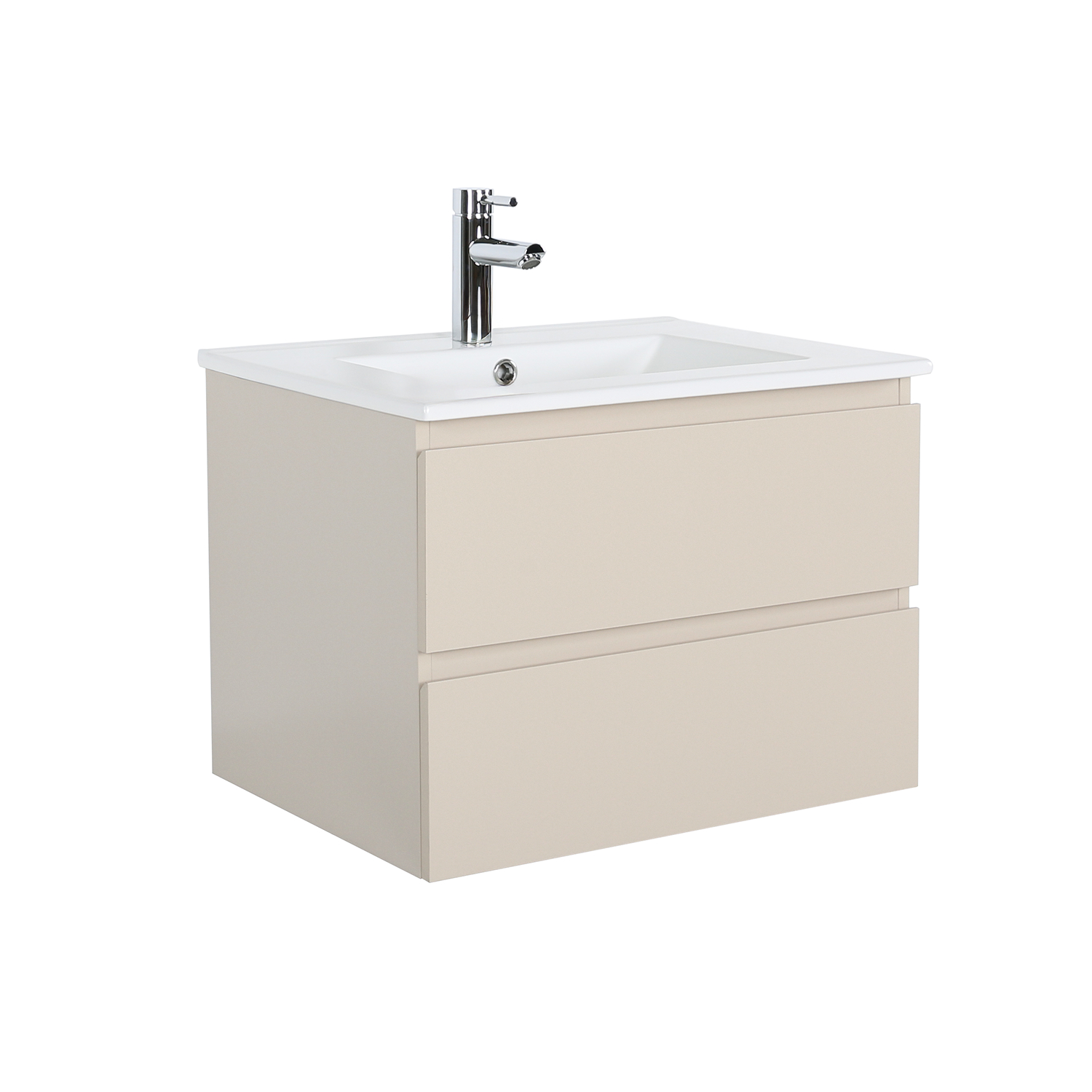 Meuble simple vasque suspendu 60cm - avec plan vasque céramique