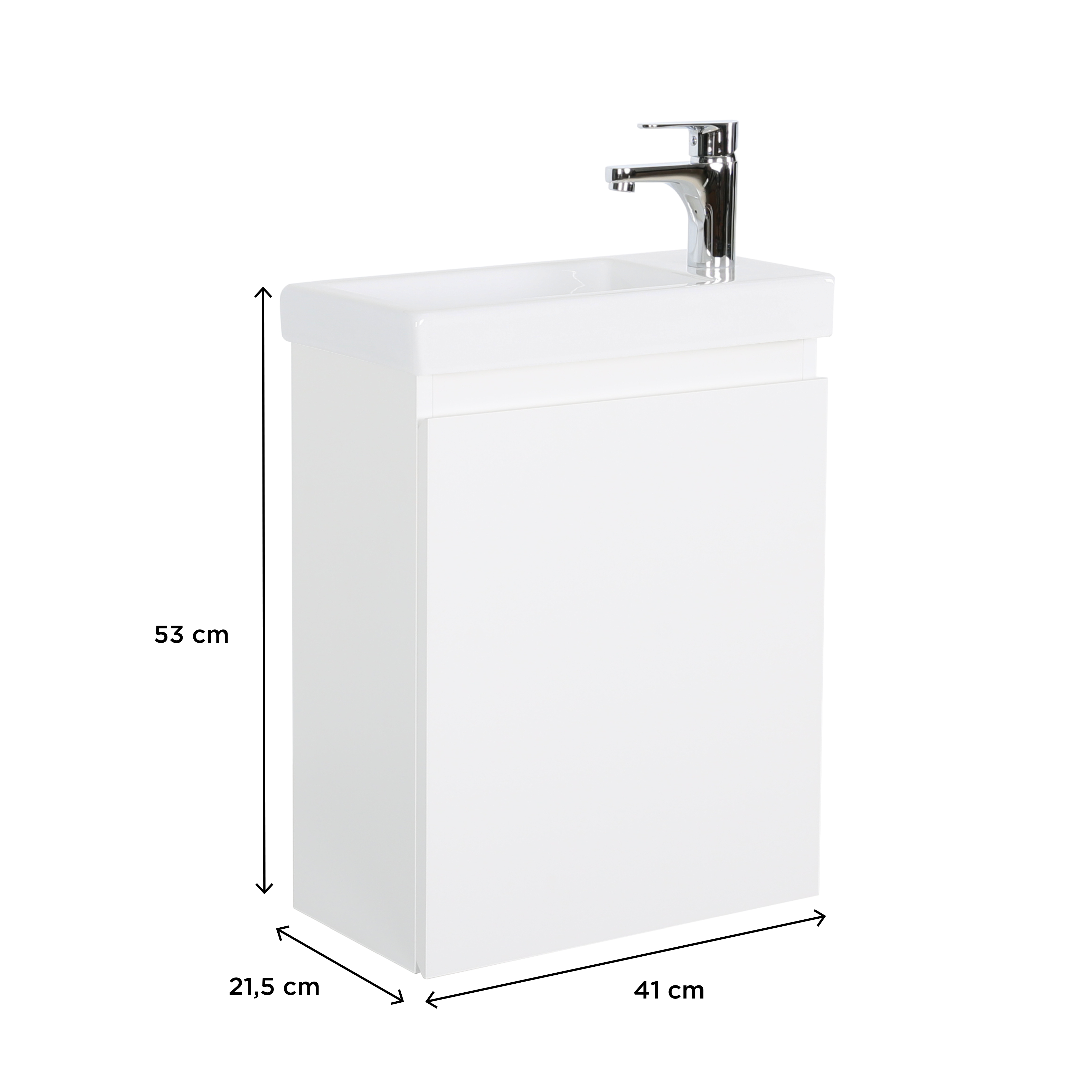 Meuble lave-mains suspendu avec vasque céramique
