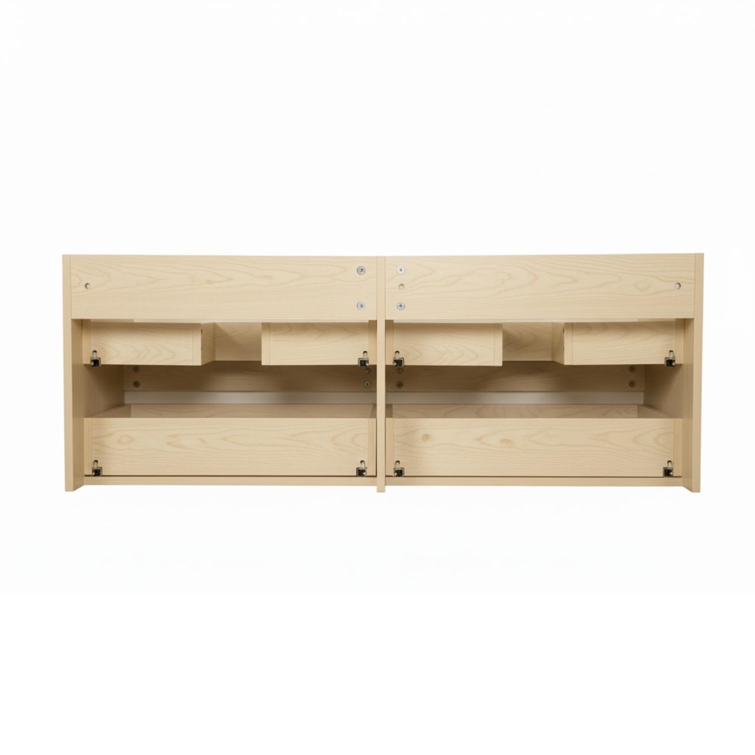 Ensemble double vasque 120cm avec plan céramique et robinets chromés