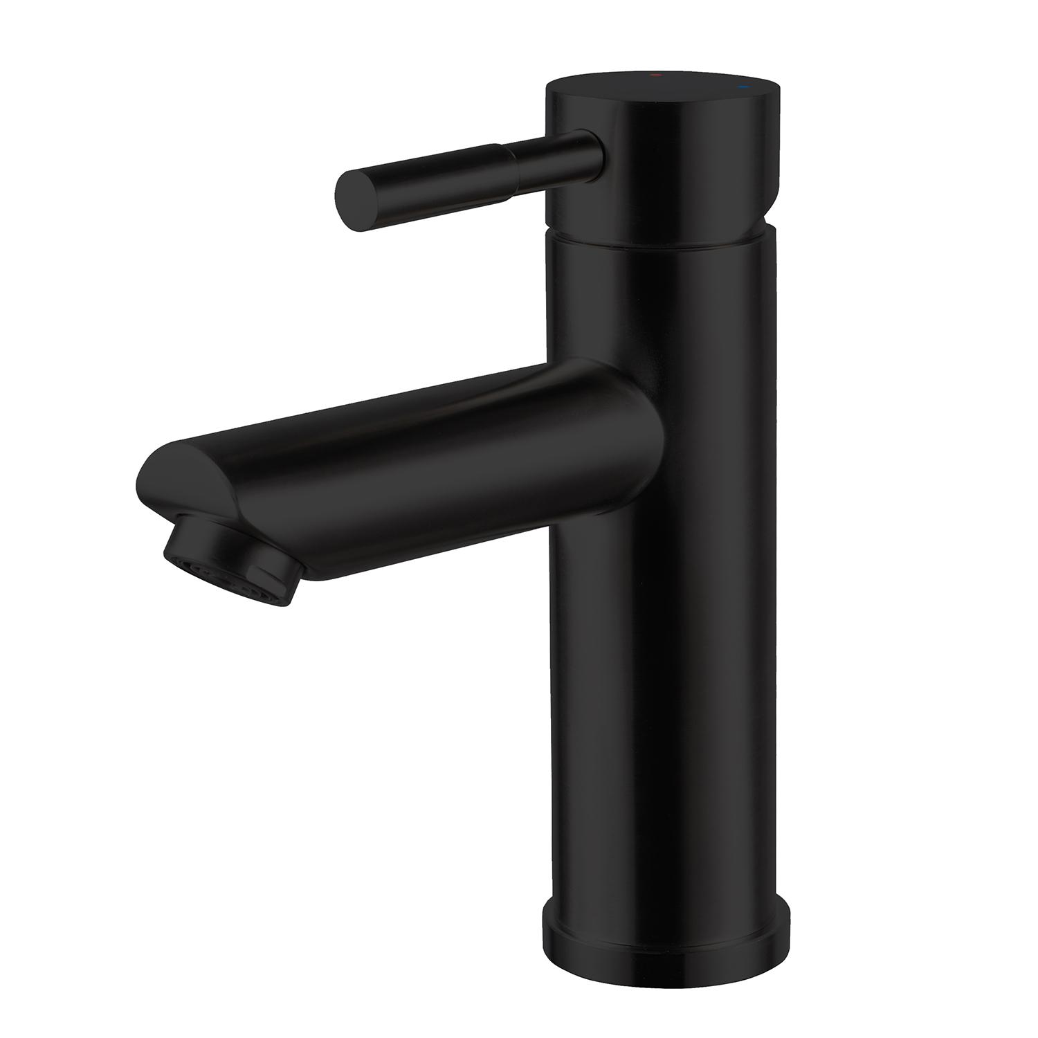 Ensemble meuble sous vasque d'angle sur pieds avec vasque en résine et robinet noir