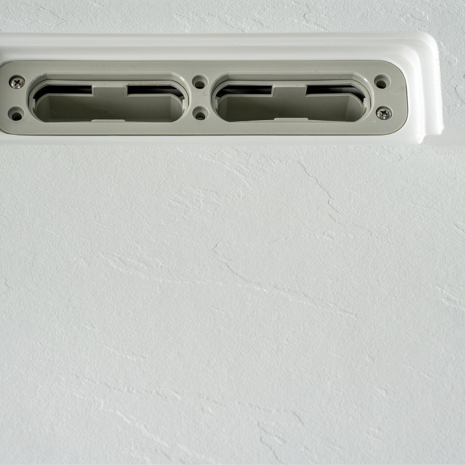 Receveur de douche mural aspect ardoise extra-plat blanc - Bonde incluse