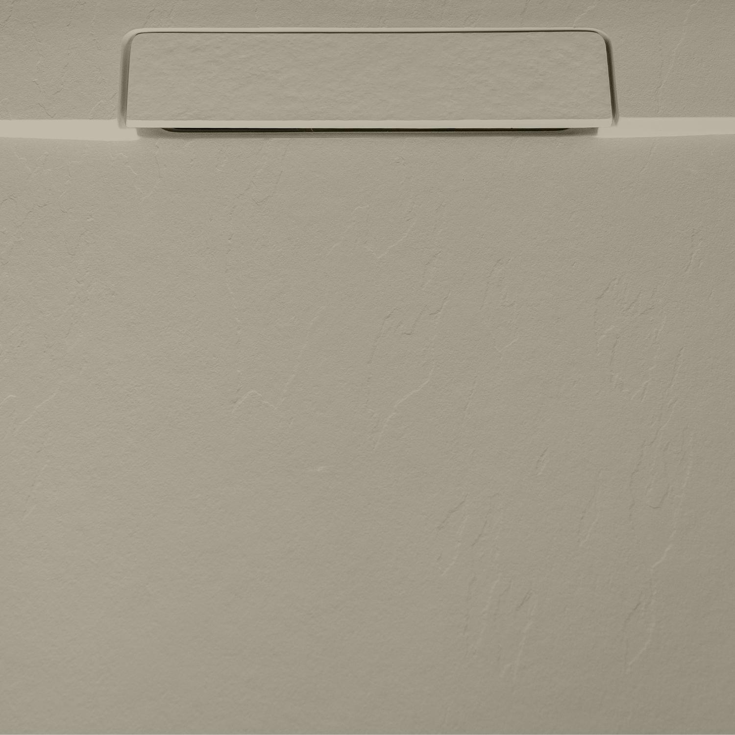 Receveur de douche aspect pierre extra-plat sable - Bonde incluse