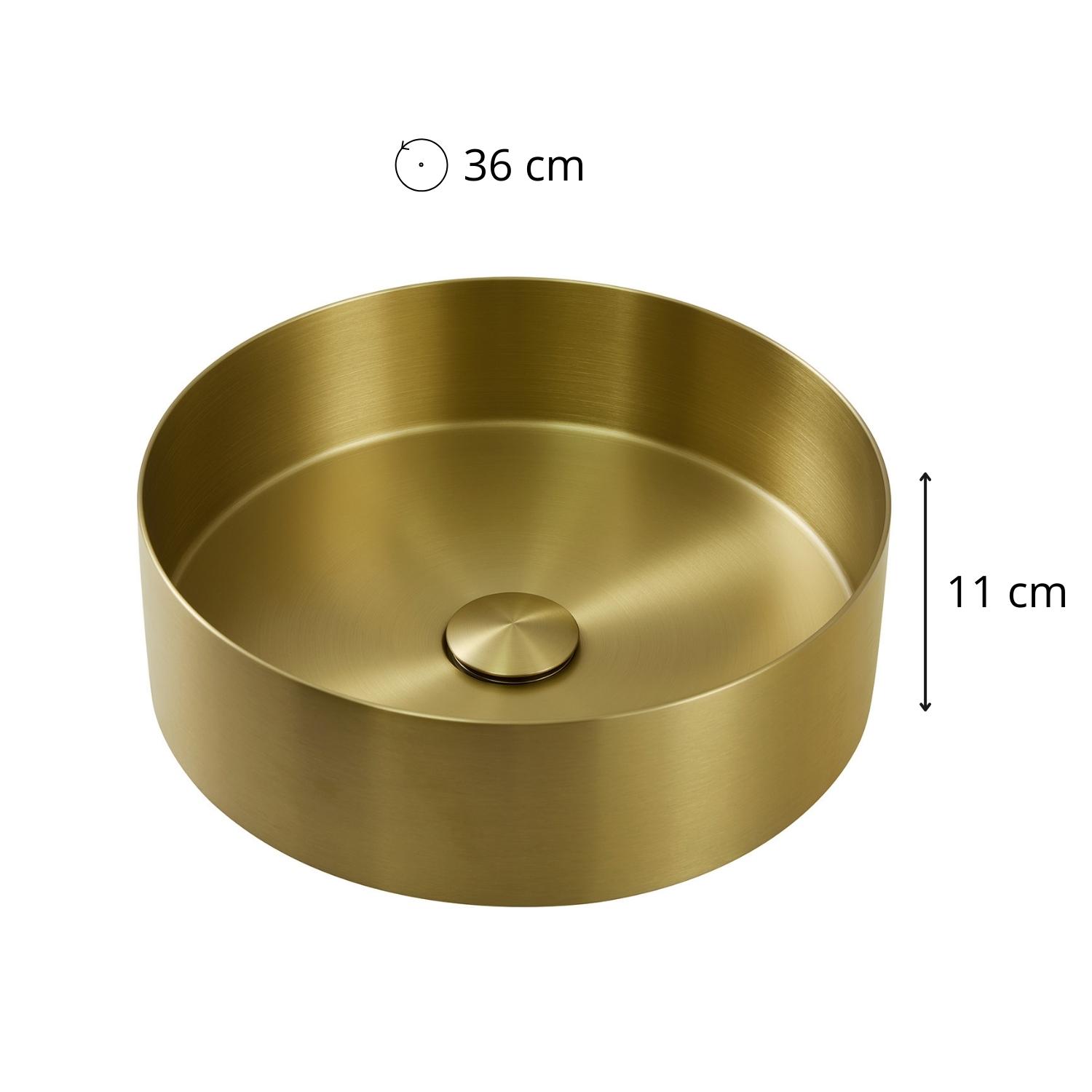 Vasque à poser ronde en inox 36 cm