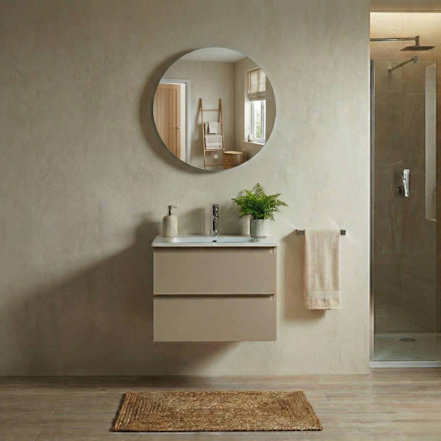 Miroir LED rond D60/120cm avec cadre rétro-éclairé