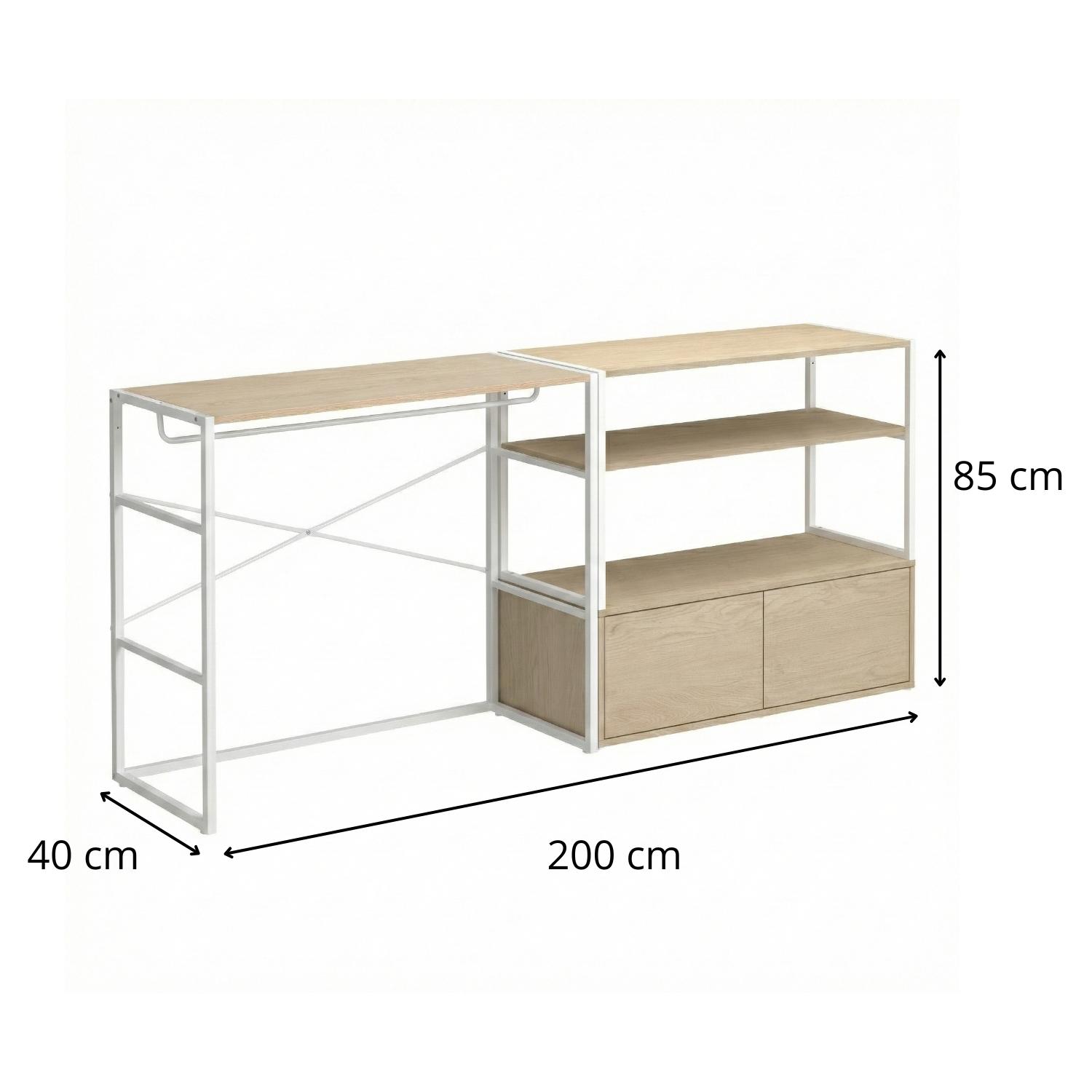 Lot de 2 portants vêtement sous combles modulables 200x85cm