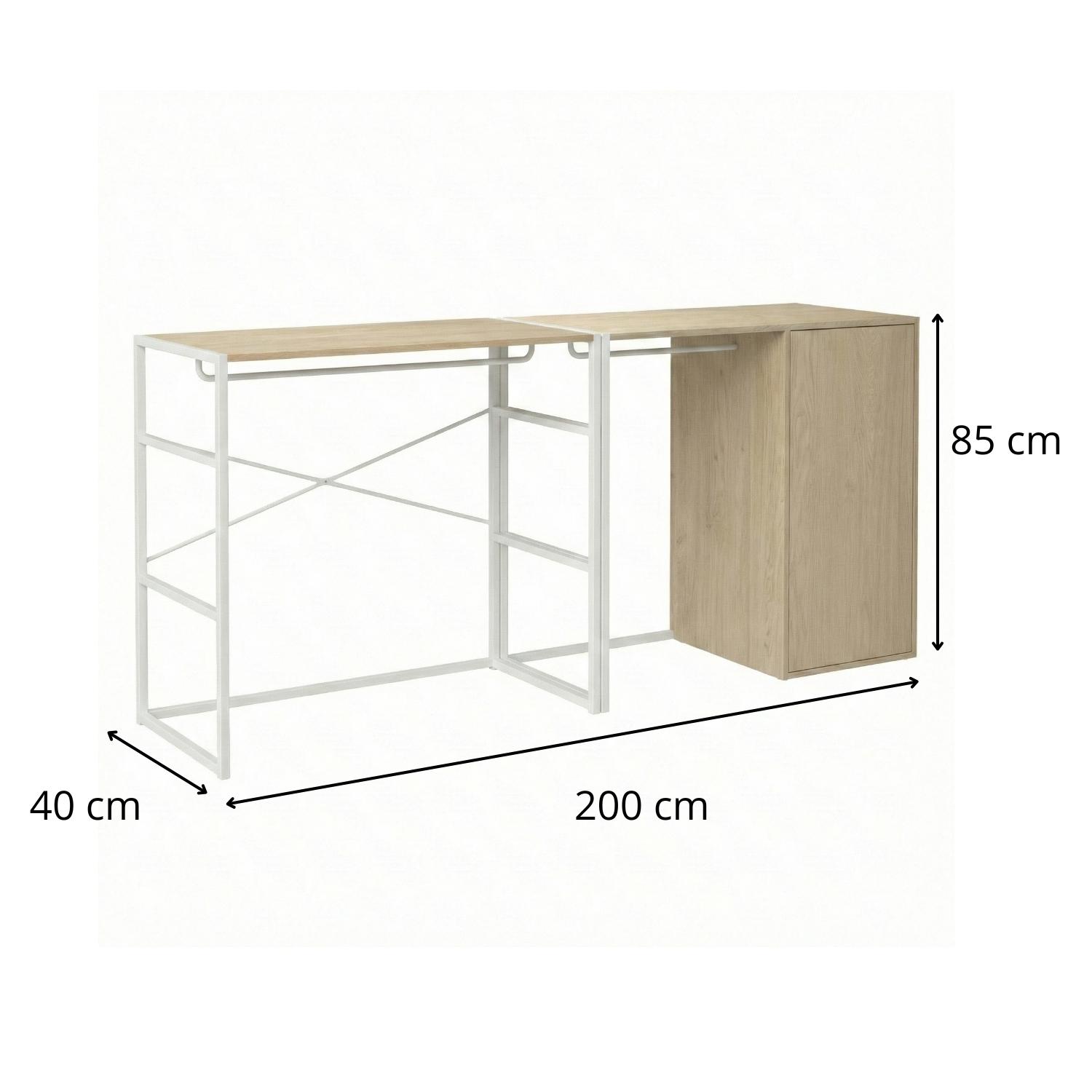 Lot de 2 portants vêtements sous combles modulables 200x85cm