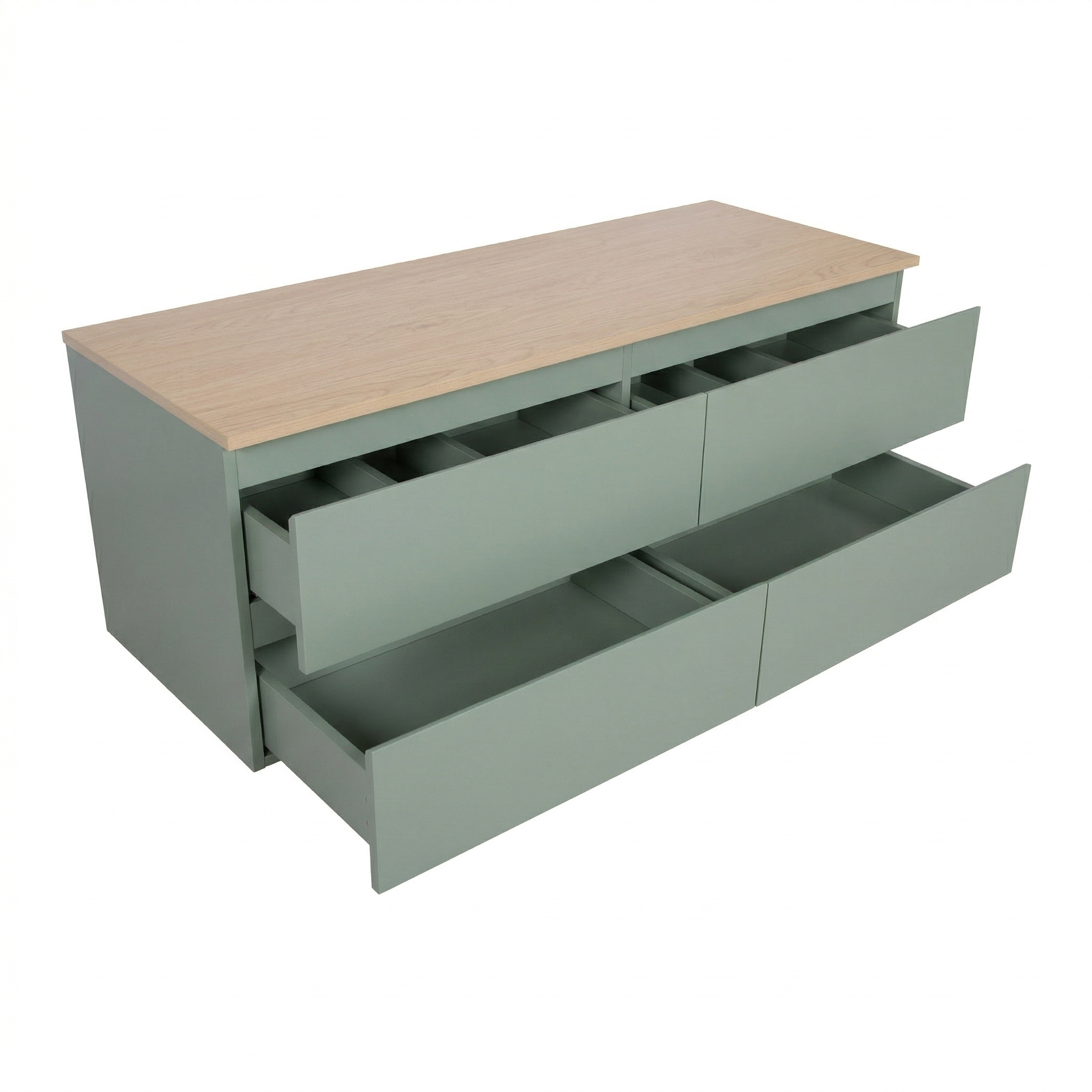 Ensemble double vasque suspendu 120cm avec plan bois et vasques à poser