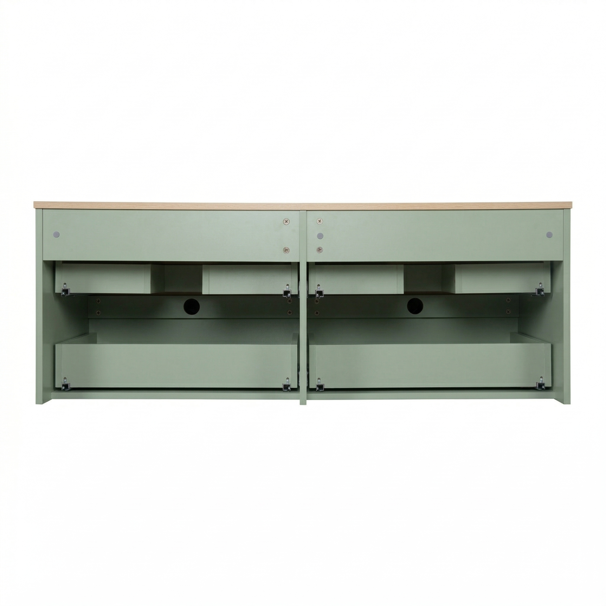 Ensemble double vasque suspendu 120cm avec plan bois, vasques, robinets et miroirs