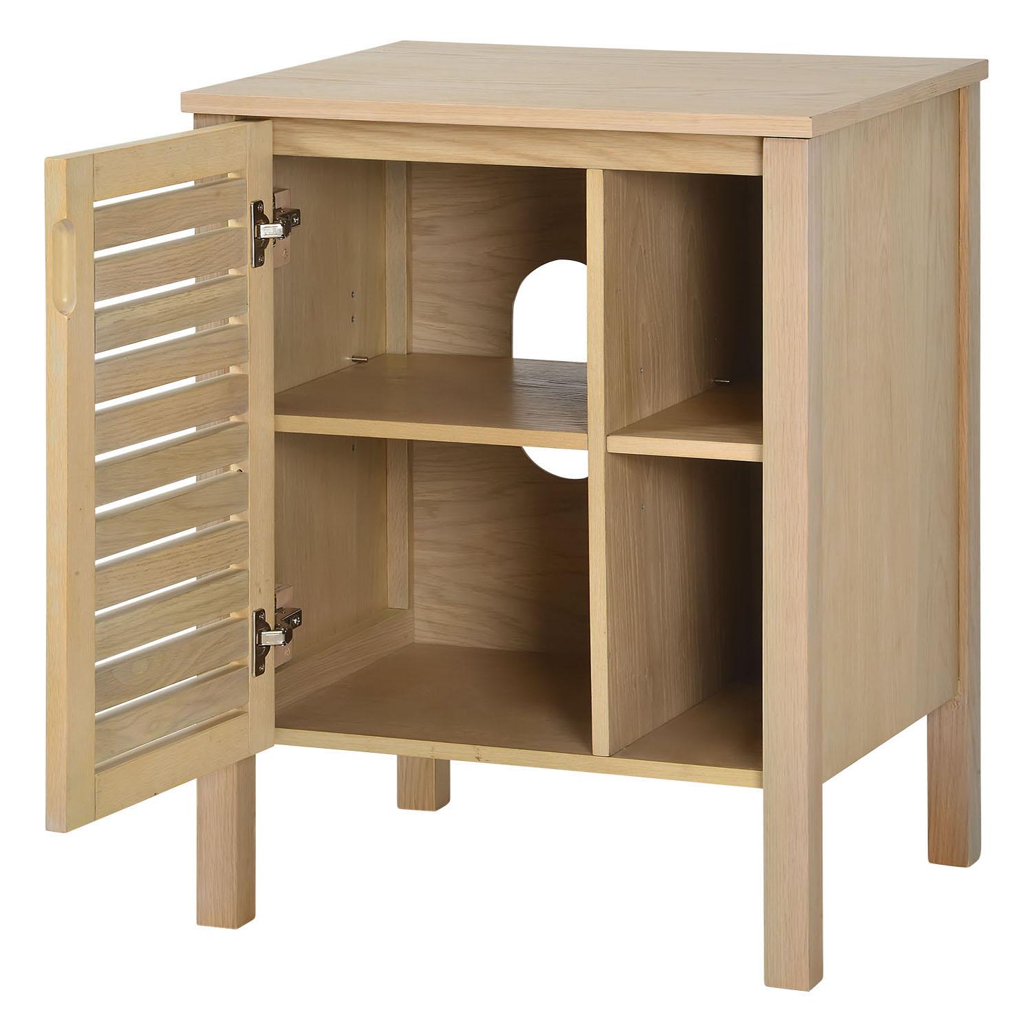 Ensemble simple vasque 60cm chêne avec vasque et robinet chromé
