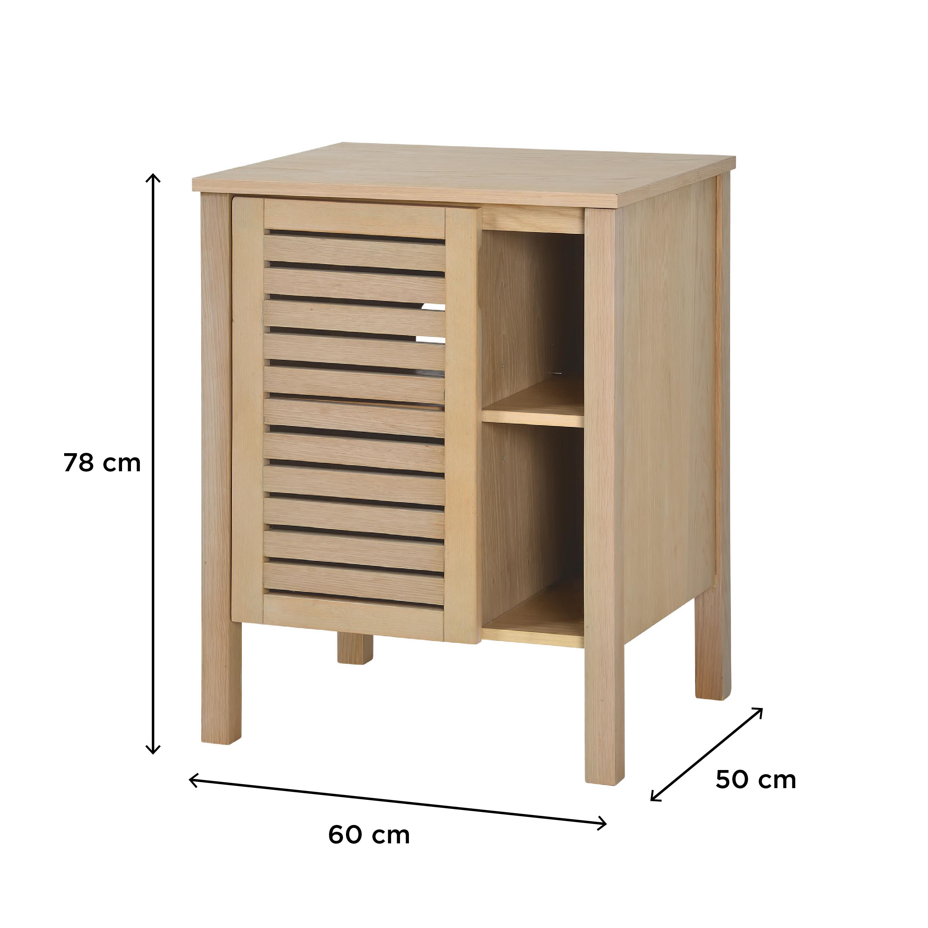 Ensemble simple vasque 60cm chêne avec vasque, robinet et miroir