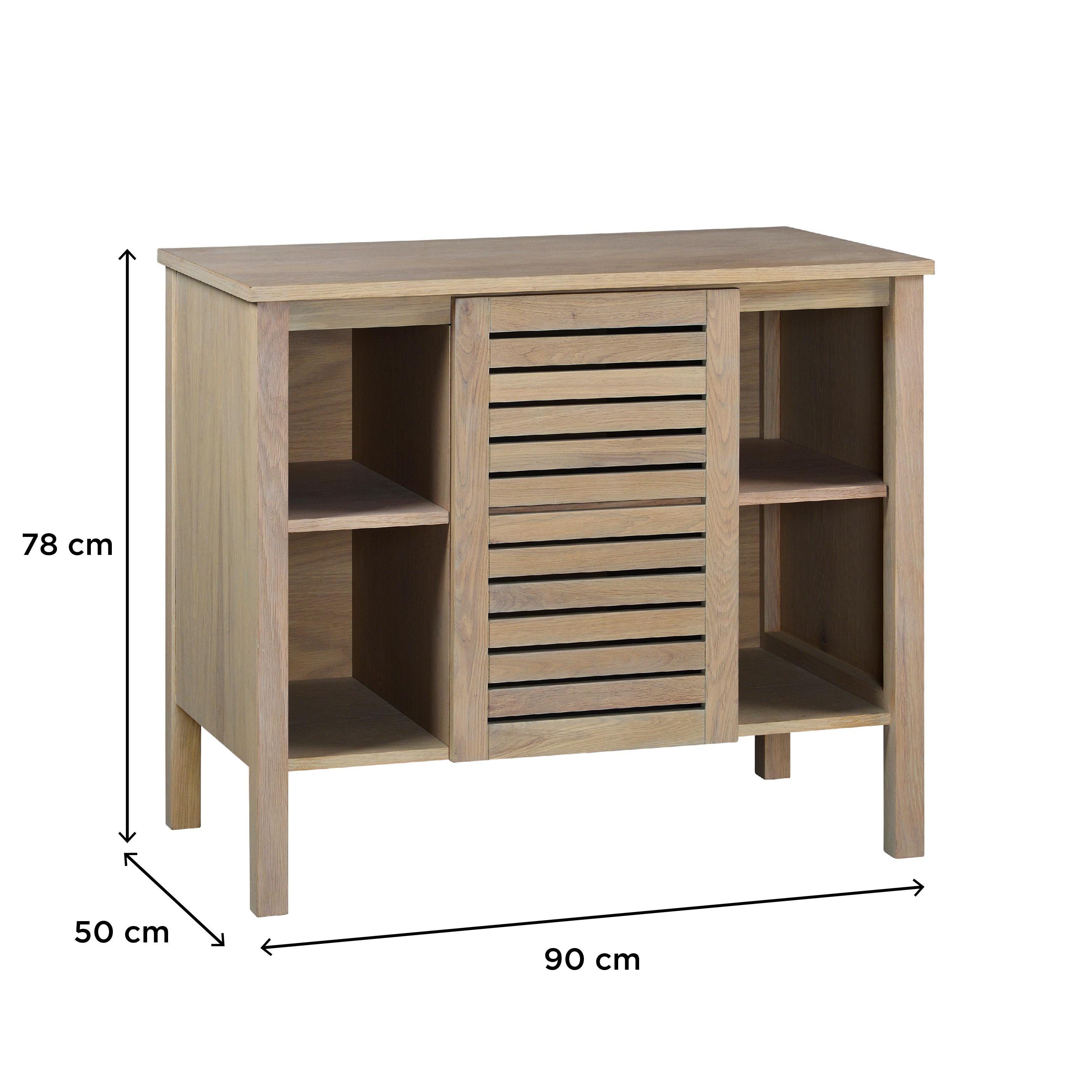 Ensemble simple vasque 90cm chêne avec vasque, robinet, miroir et colonne