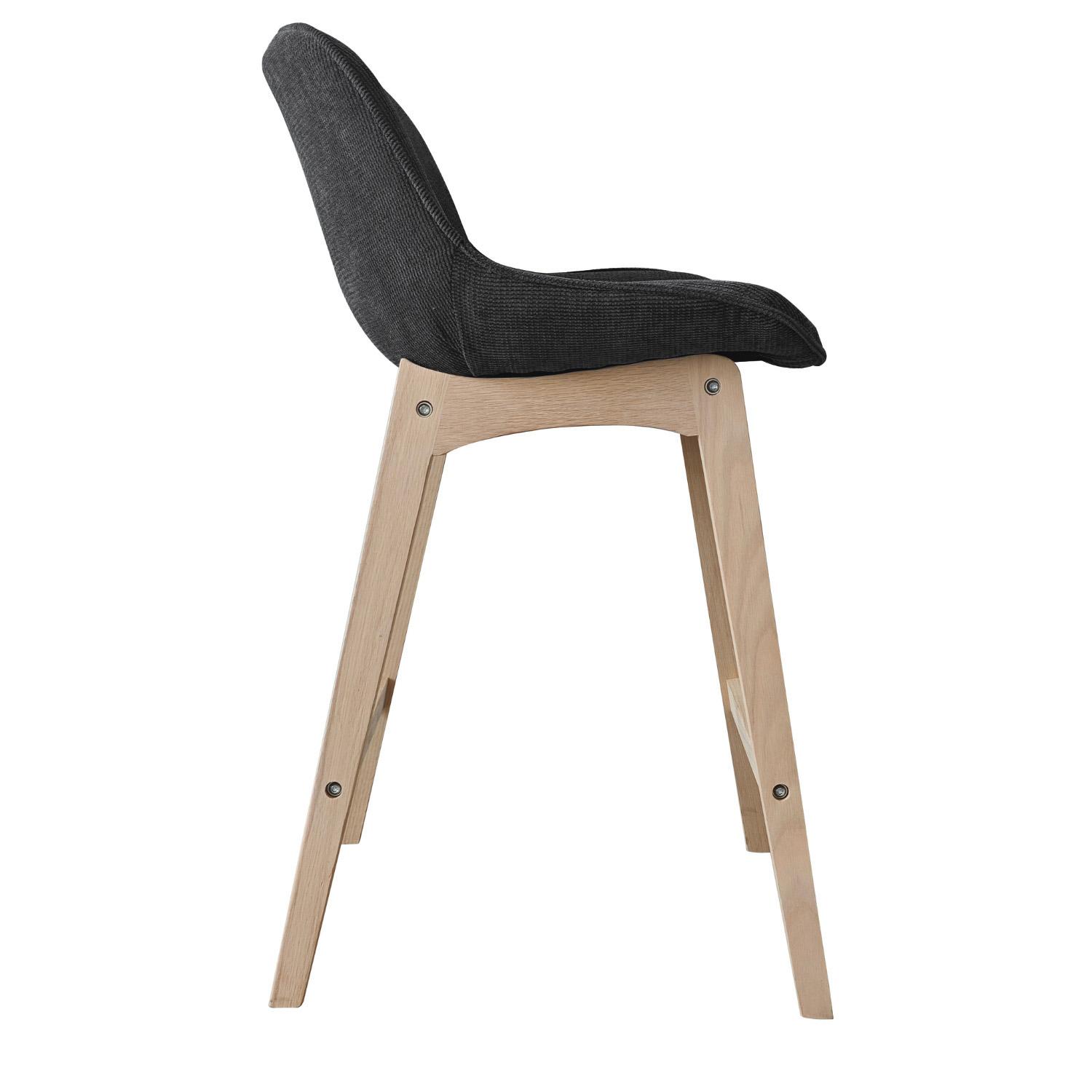 Lot de chaises d'îlot et bar en chêne et assise tissu velours côtelé H65cm