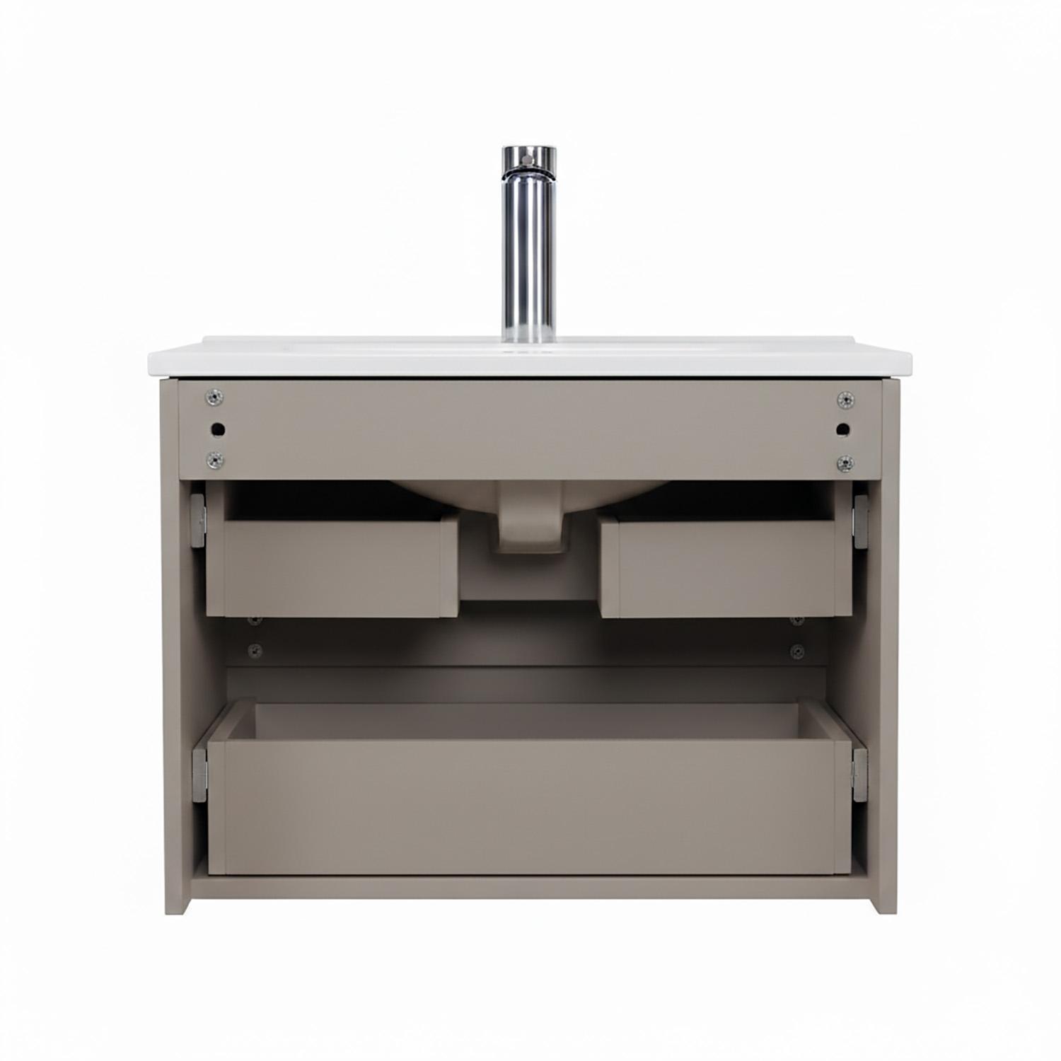 Meuble simple vasque suspendu 60cm - avec plan vasque céramique