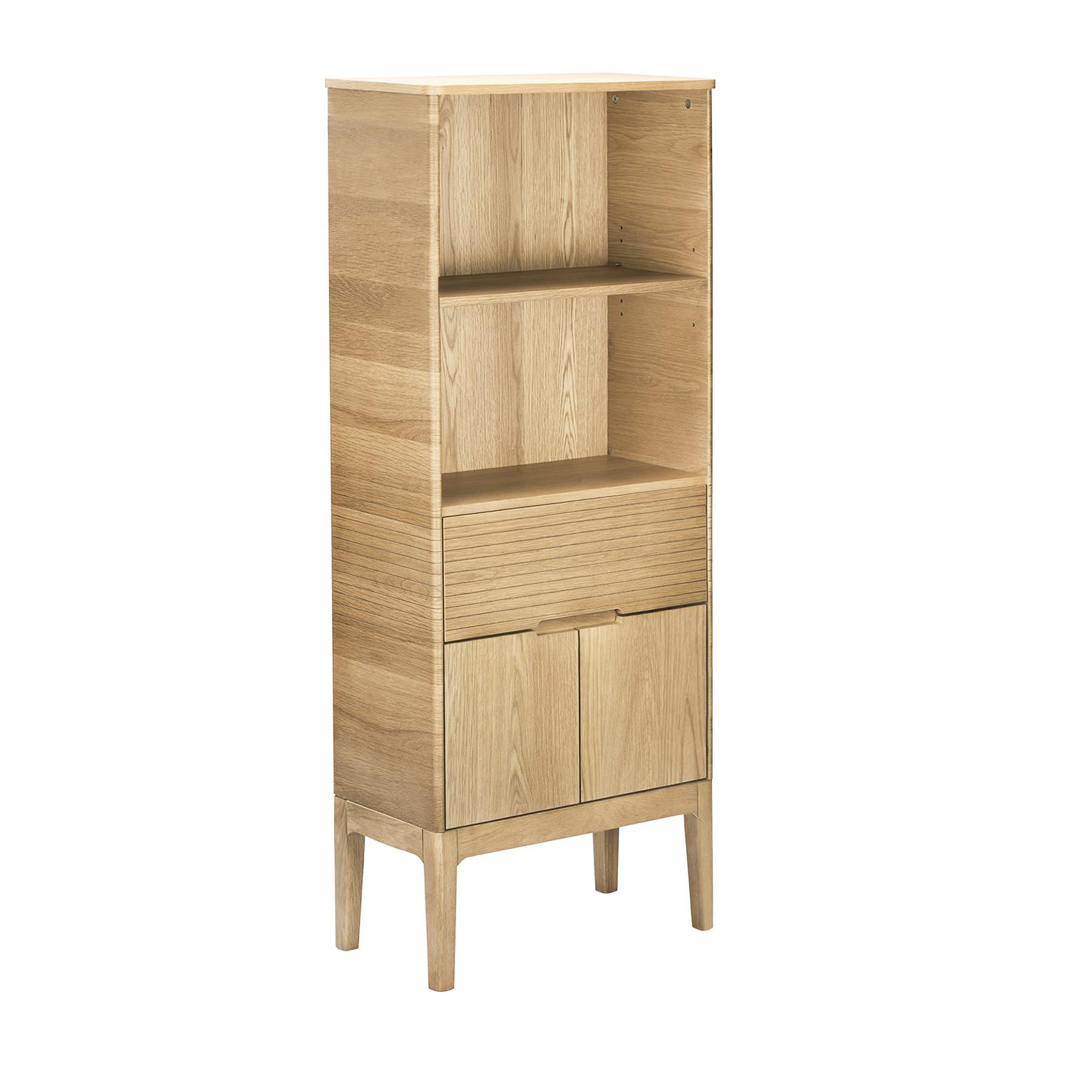 Ensemble meuble simple vasque 60 cm chêne naturel + vasque + robinet + miroir + colonne