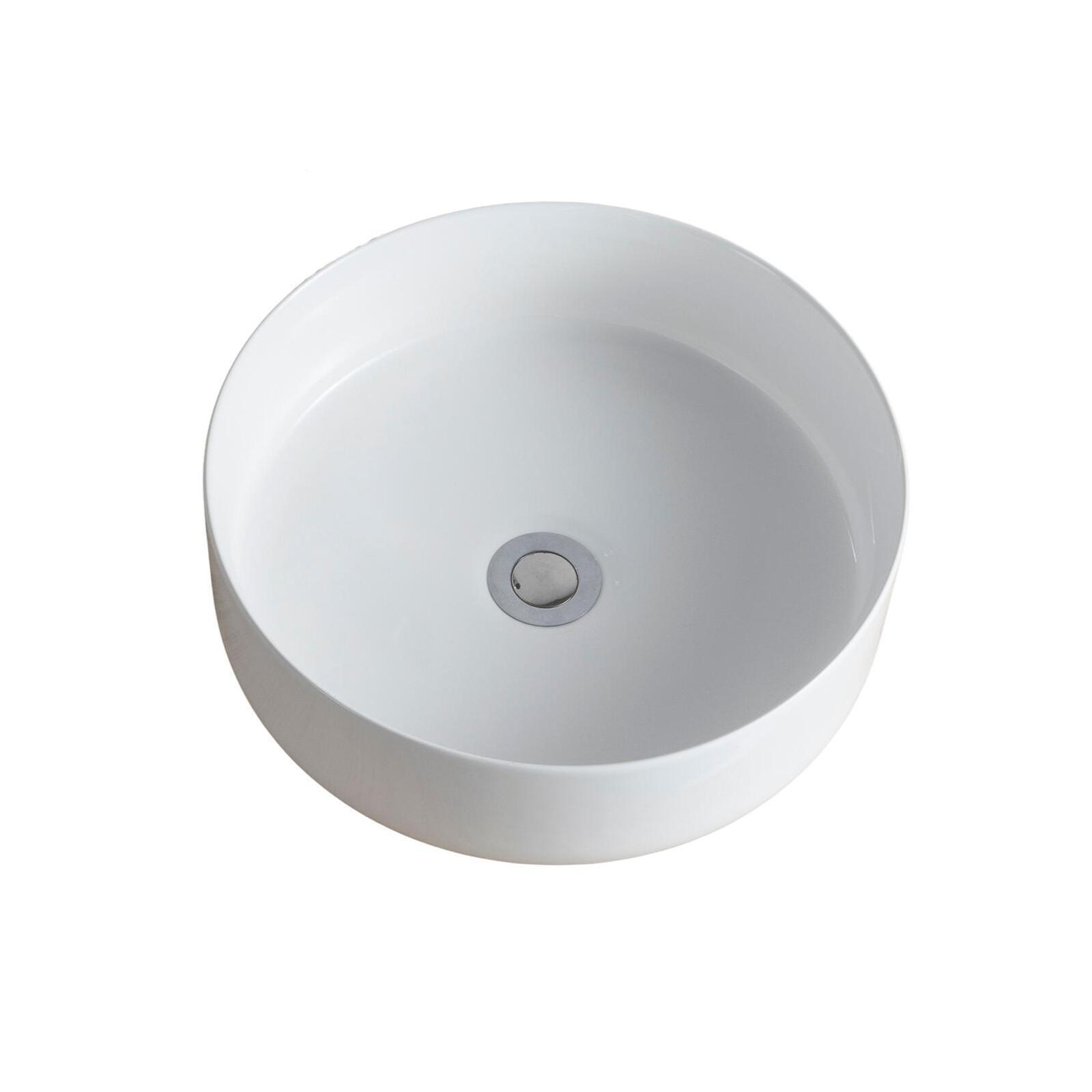 Ensemble salle de bain complet 70cm chêne naturel avec vasque ronde, robinet et miroir