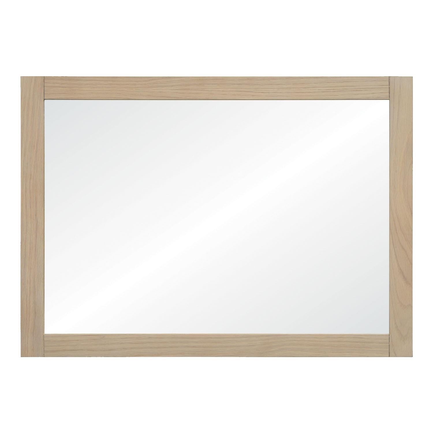 Ensemble salle de bain 70cm chêne naturel avec vasque carrée, robinet et miroir