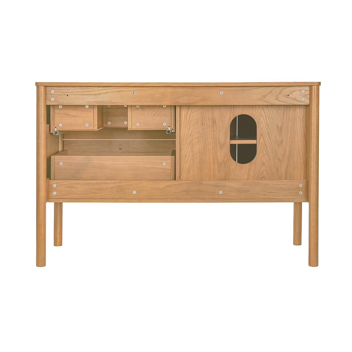 Meuble double vasque sur pieds en chêne 120 cm