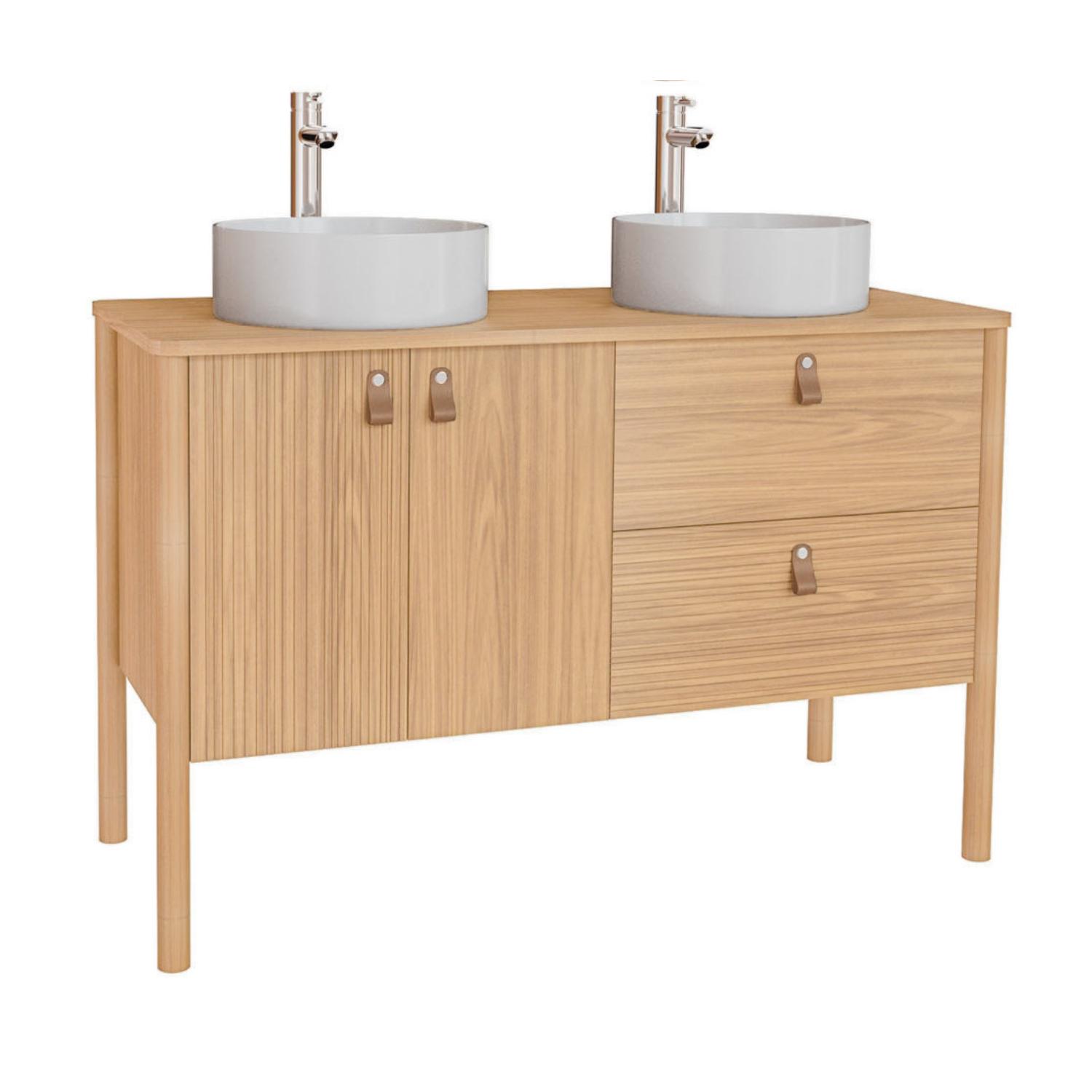 Ensemble meuble double vasque 120 cm + vasques DIEGO