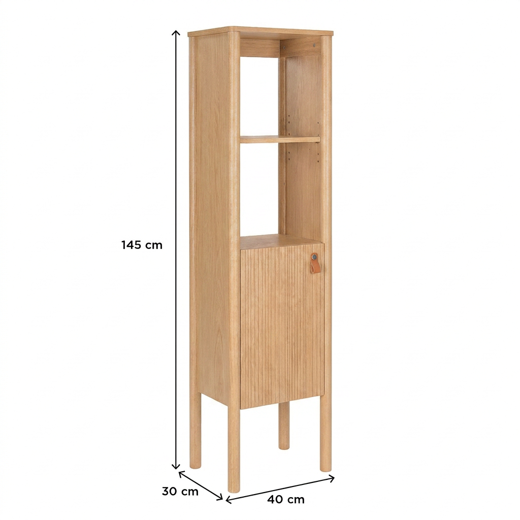 Colonne de salle de bain  sur pieds en chêne 145 cm
