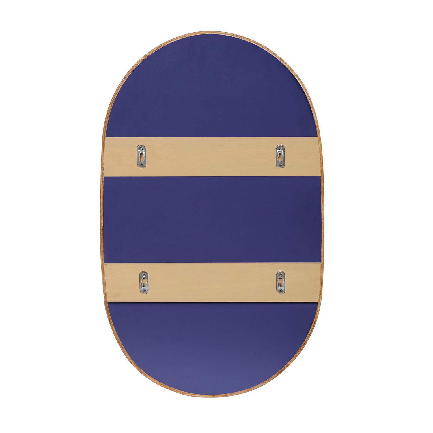 Ensemble simple vasque 80 cm sur pieds en placage chêne avec vasque en céramique blanche, robinet et miroir ovale