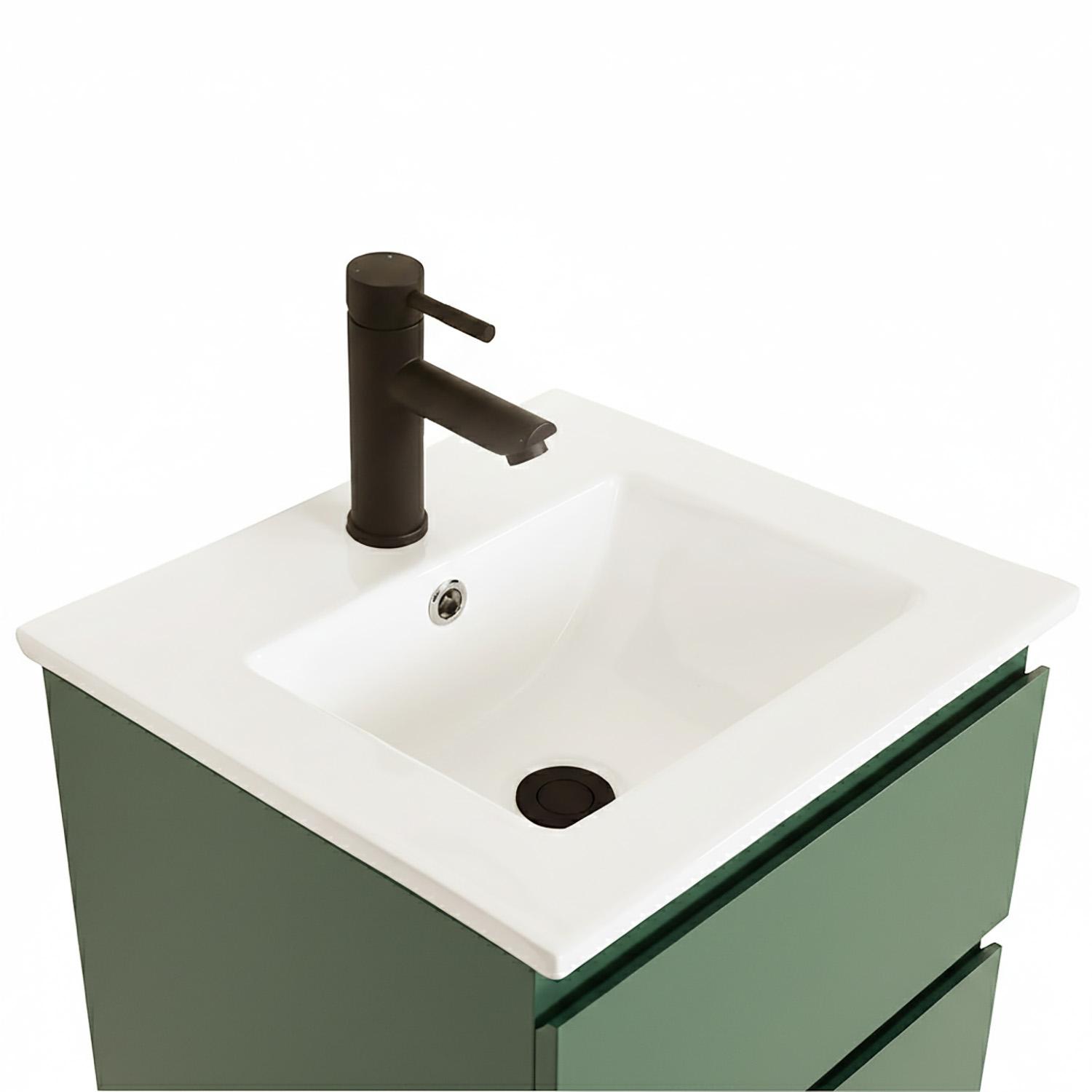 Meuble simple vasque suspendu 45cm - avec plan vasque céramique