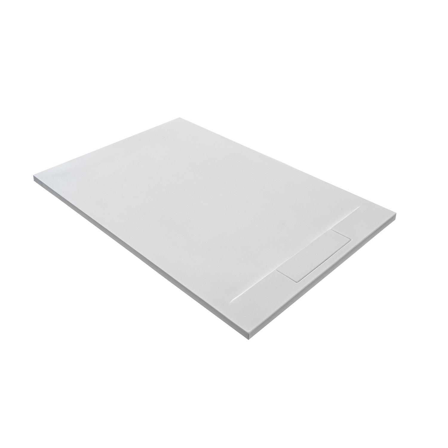 Receveur de douche en résine lisse antidérapant - extra-plat blanc - Bonde incluse