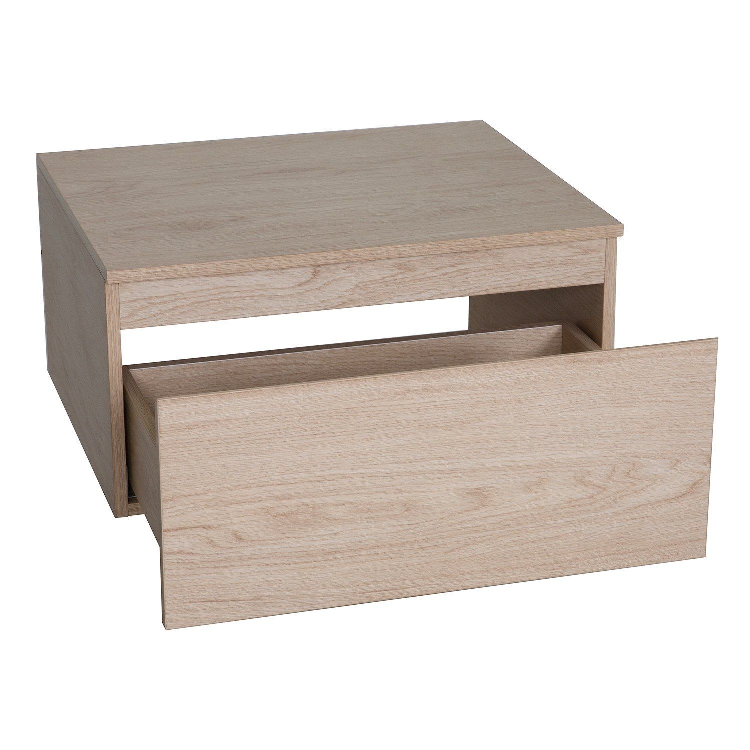 Meuble tiroir / Module de rangement WILL - Décor Chêne ou Blanc Laqué