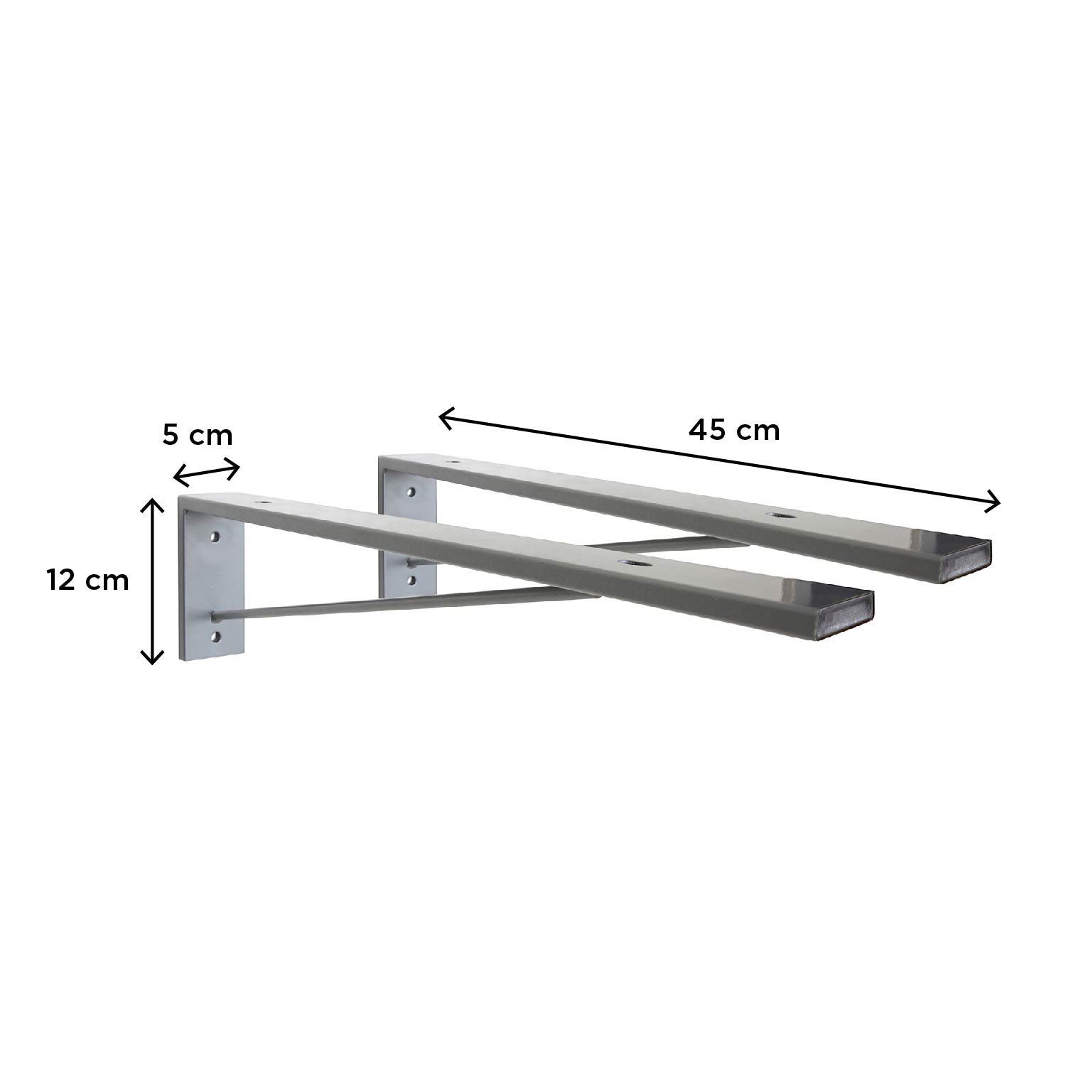 Ensemble de Salle de Bain WILL - Plan suspendu 60 cm x 2 + Equerres invisibles + Vasque + Miroir