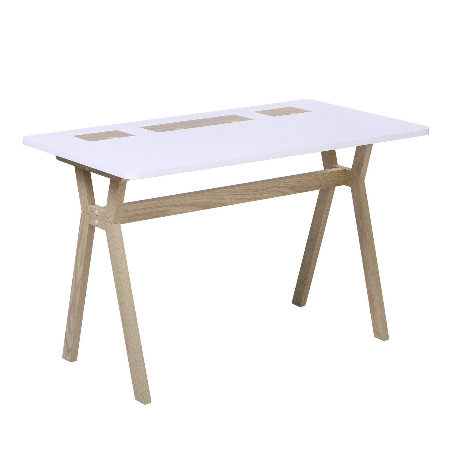 Bureau scandinave Bois/Blanc 120 cm Mobox