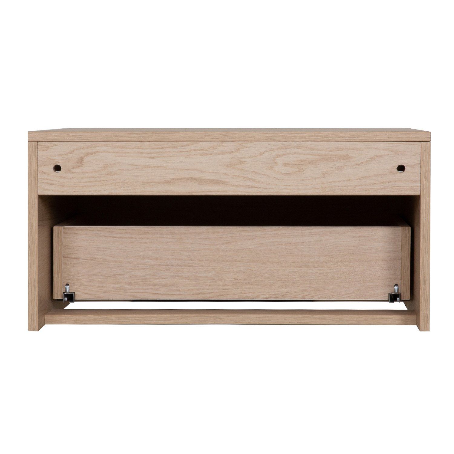 Meuble de Salle de Bain Bois et Métal WILL - Plan de toilette suspendu 120 cm + Vasque + Miroir