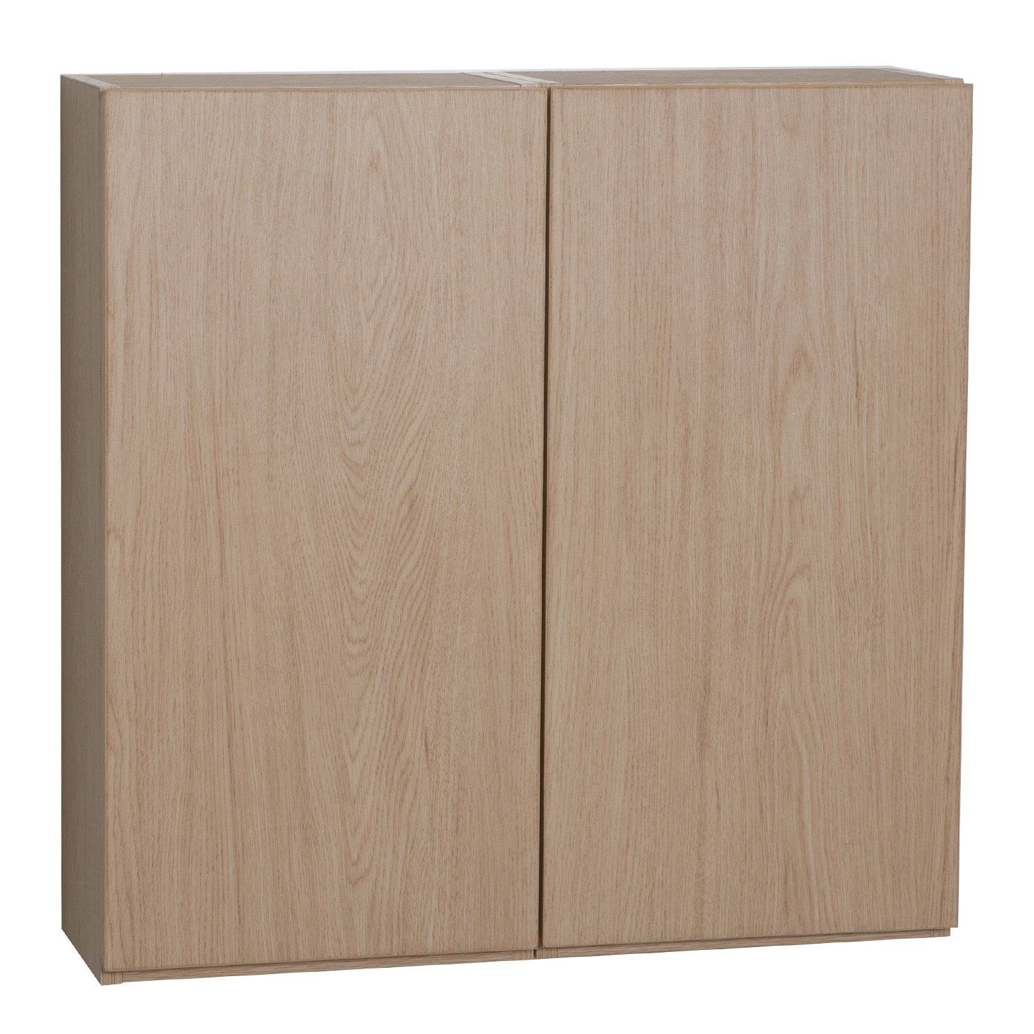 Module de rangement fermé WILL - Meuble haut Salle de Bain 1 porte - Décor Chêne ou Blanc Laqué