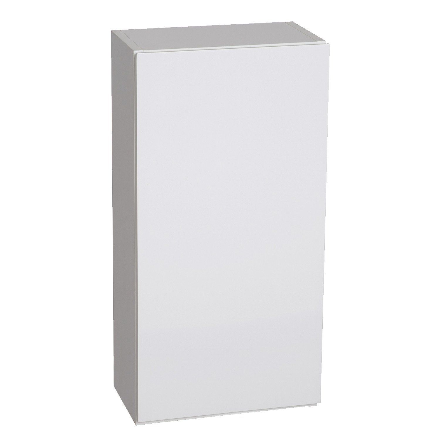 Module de rangement fermé WILL - Meuble haut Salle de Bain 1 porte - Décor Chêne ou Blanc Laqué